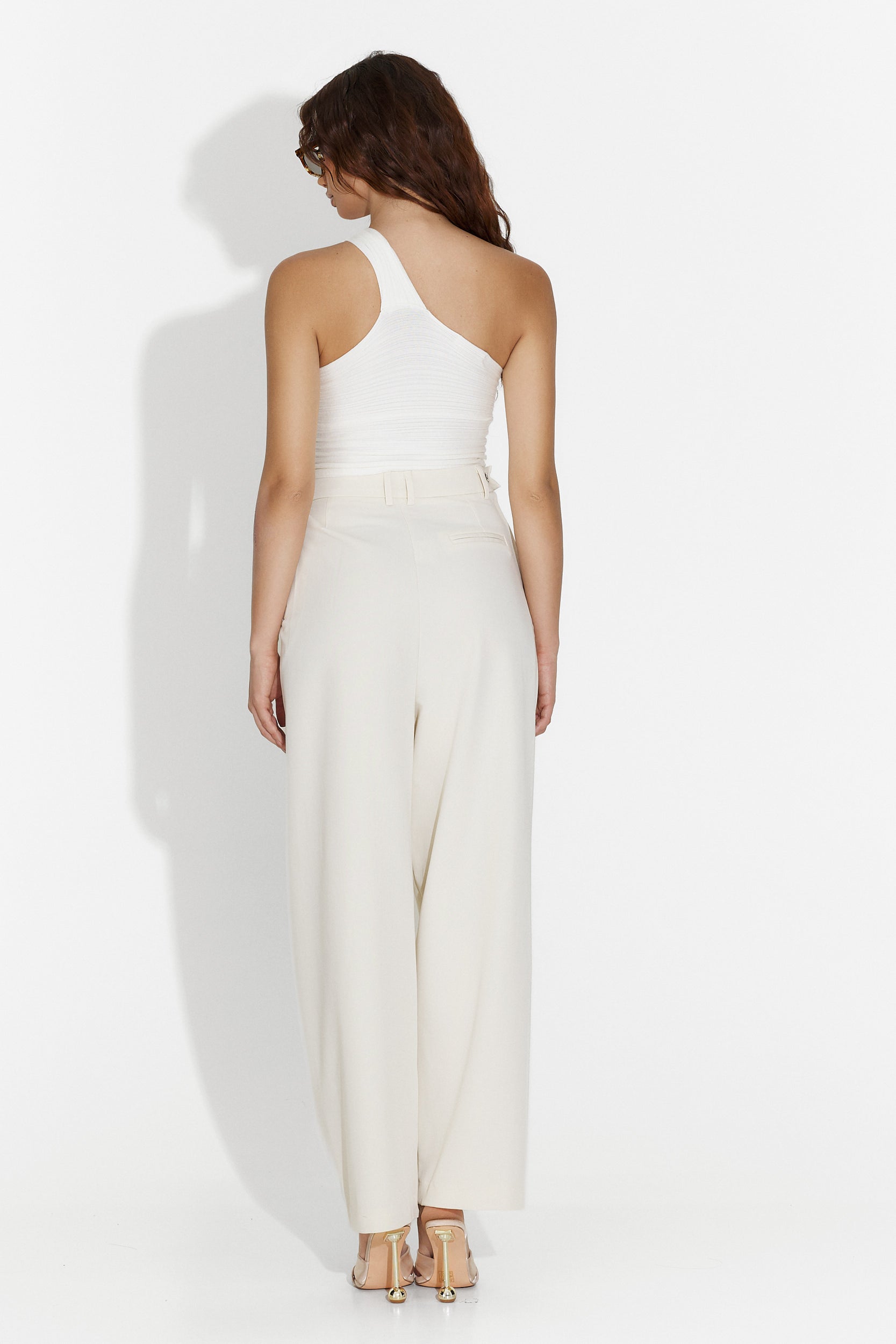 Pantaloni dama eleganti bej Kily Bogas