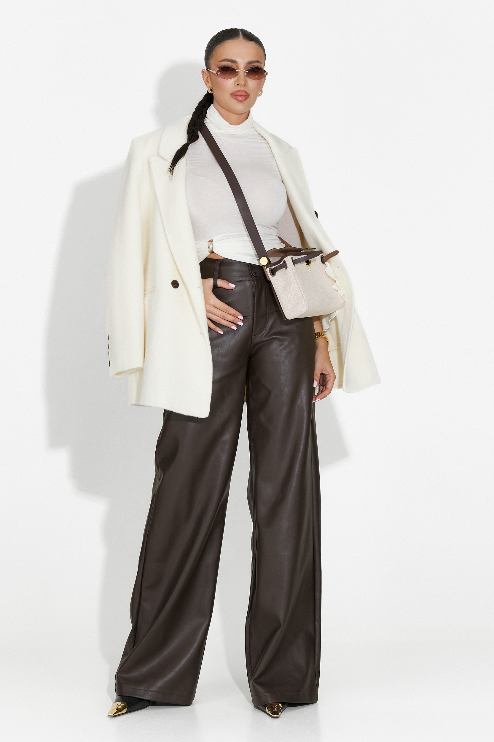 Pantaloni dama eleganti maro Clorina Bogas