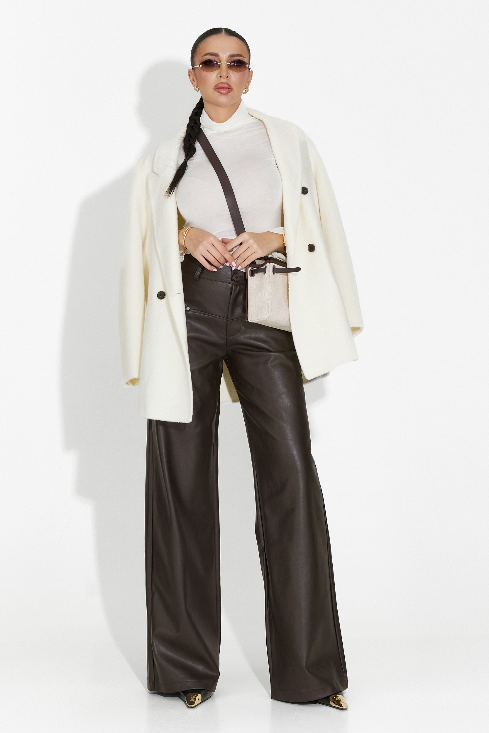 Pantaloni dama eleganti maro Clorina Bogas