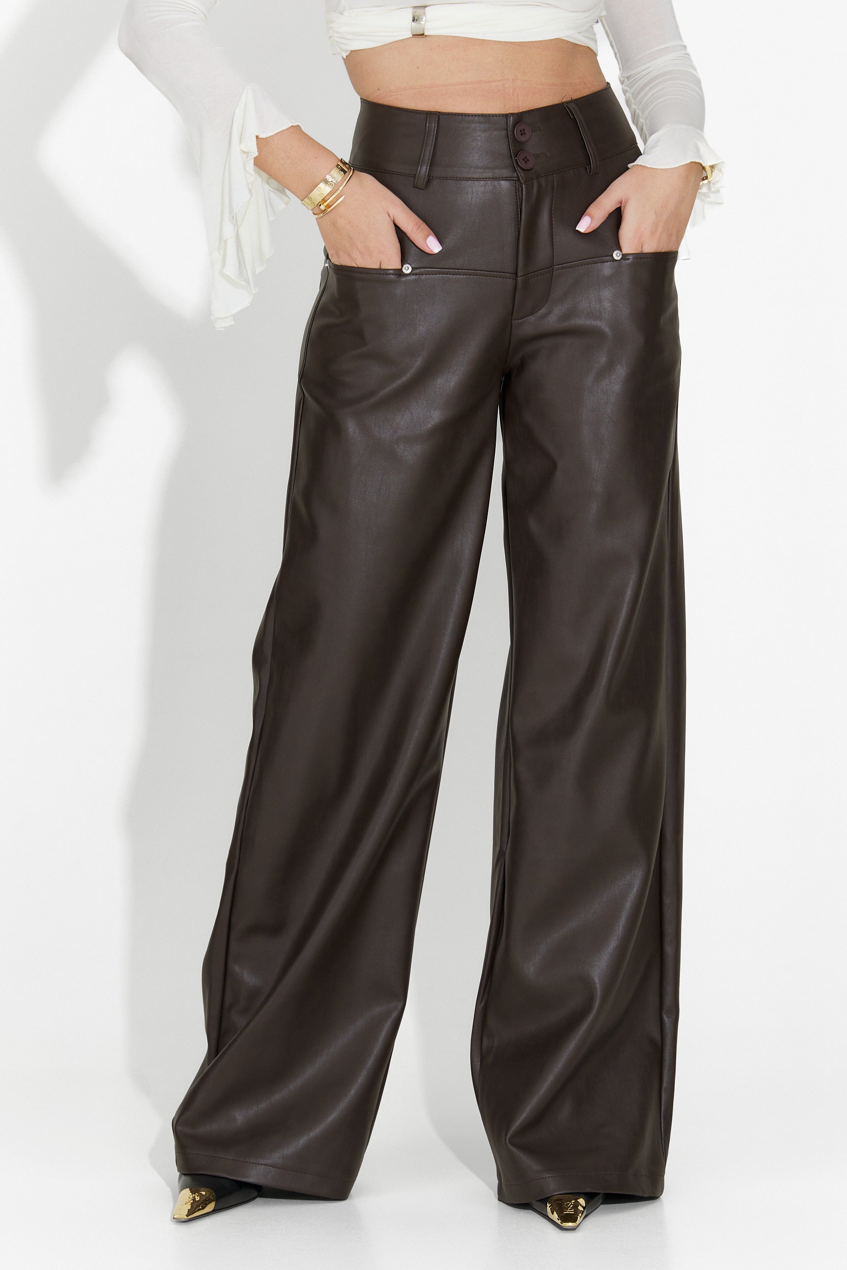 Pantaloni dama eleganti maro Clorina Bogas