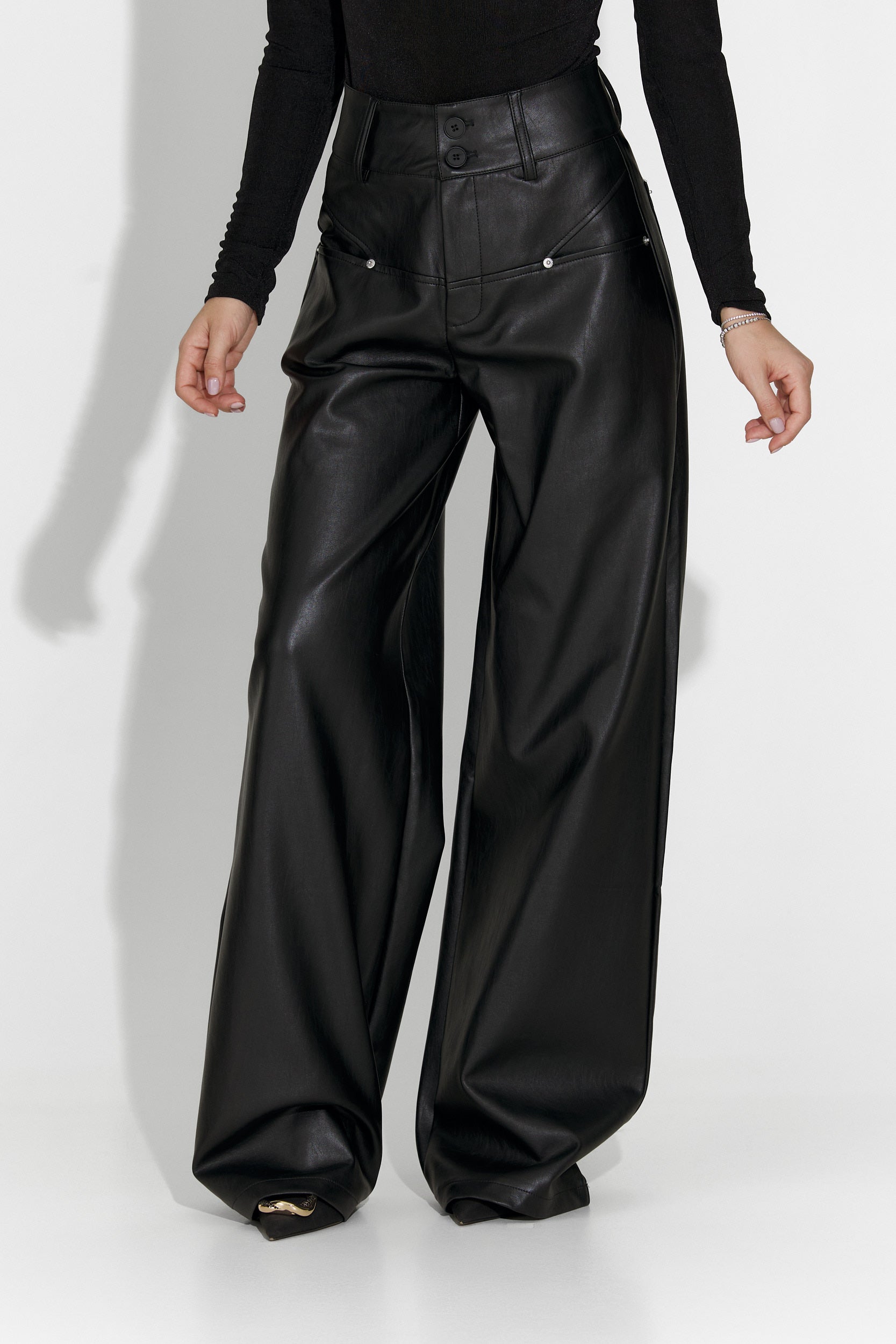 Pantaloni dama eleganti negri Clorina Bogas