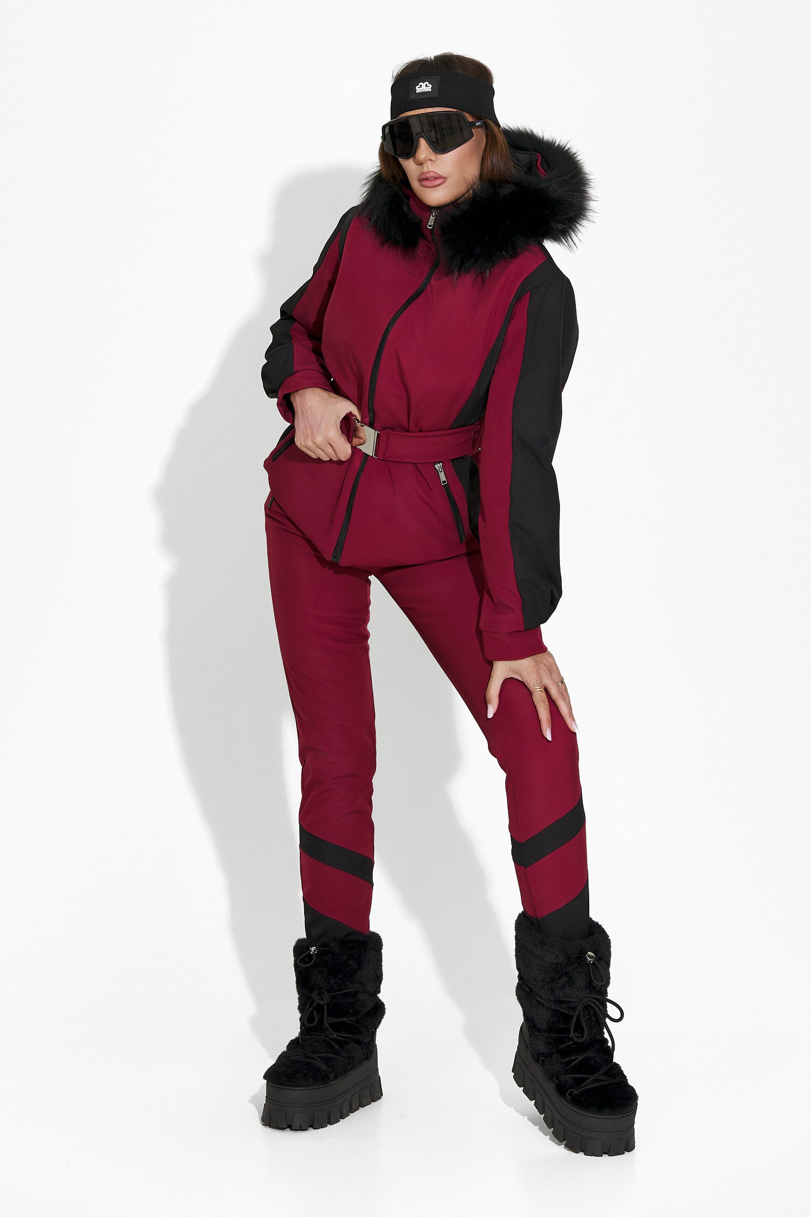 Pantaloni ski dama burgundy Lorya Bogas