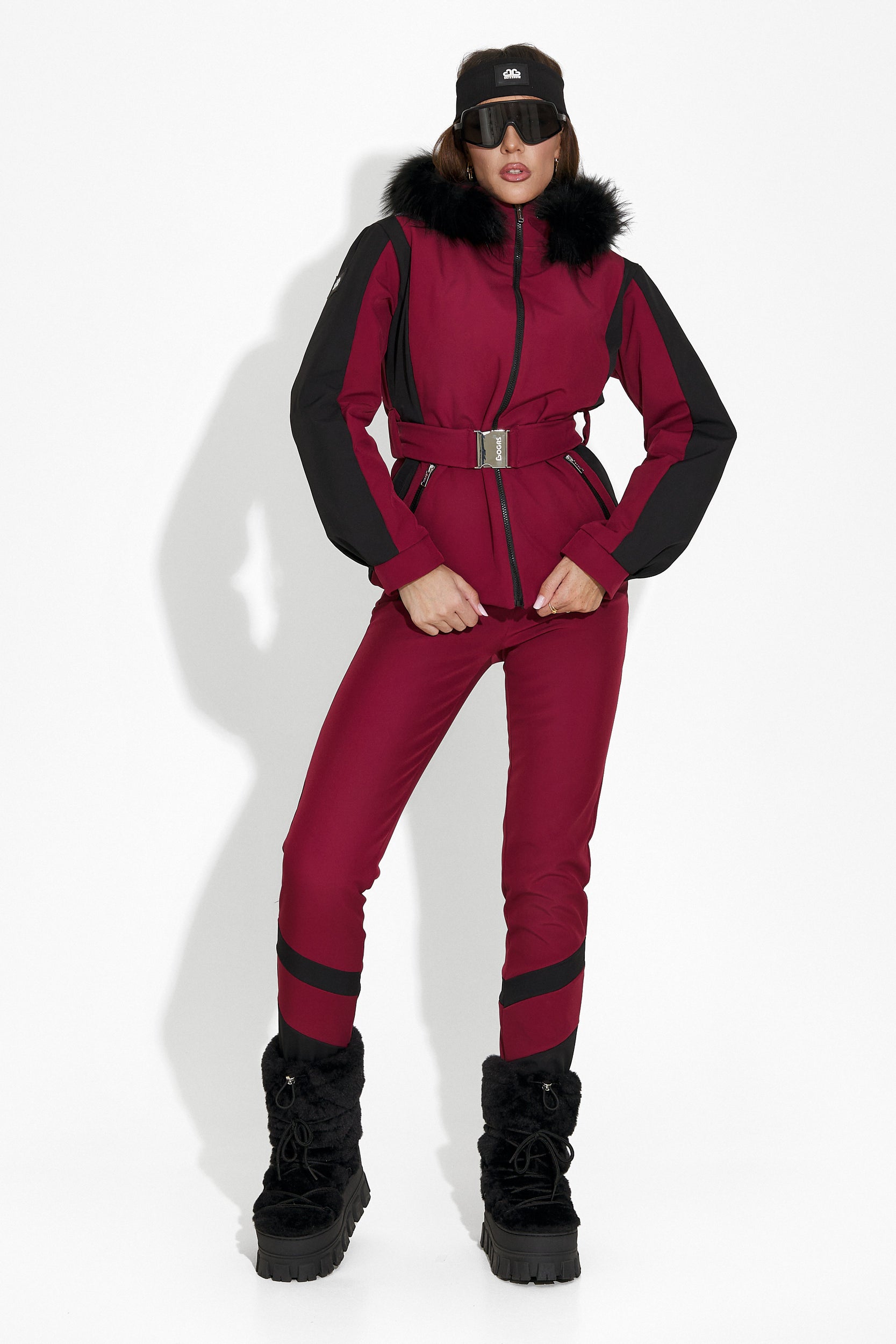 Pantaloni ski dama burgundy Lorya Bogas