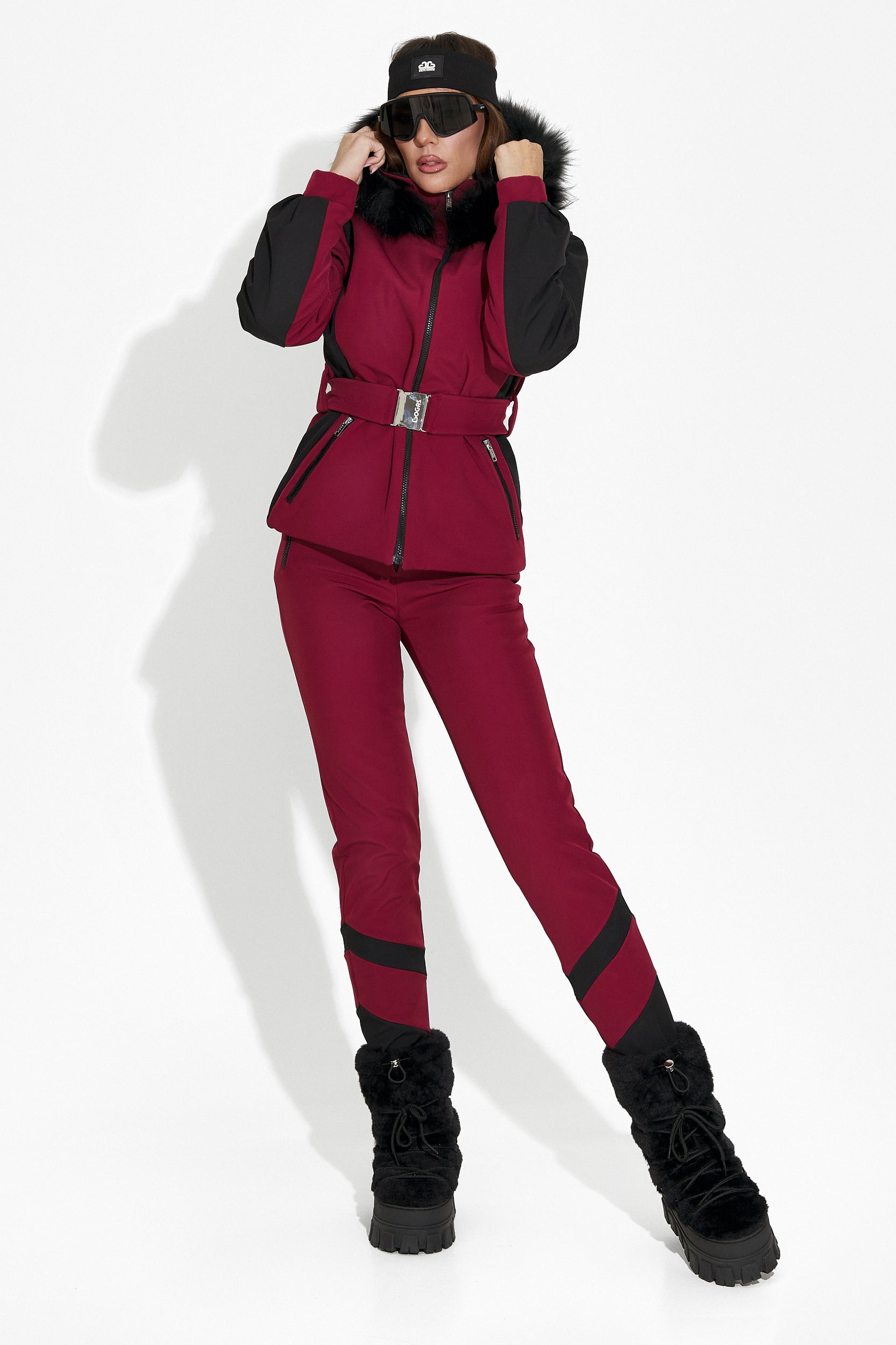 Pantaloni ski dama burgundy Lorya Bogas