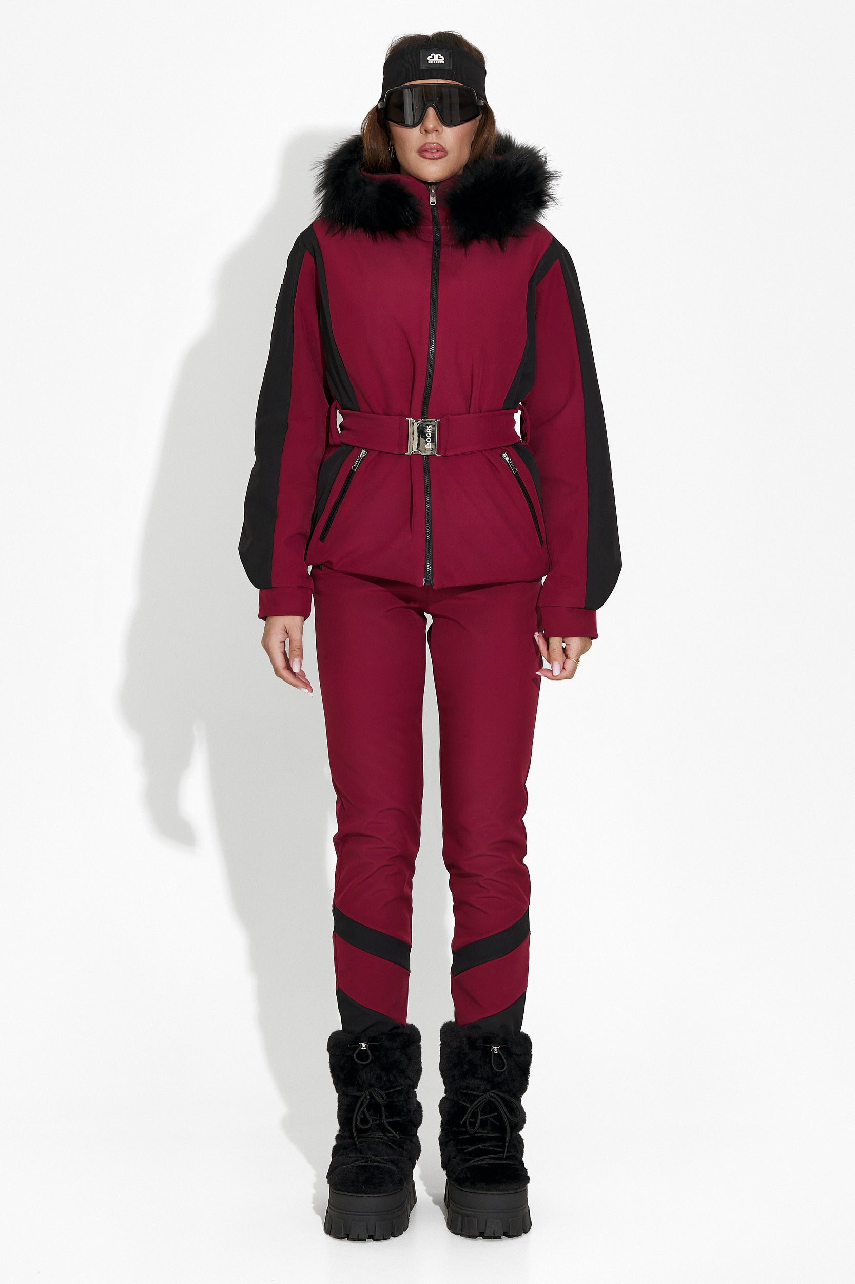 Pantaloni ski dama burgundy Lorya Bogas