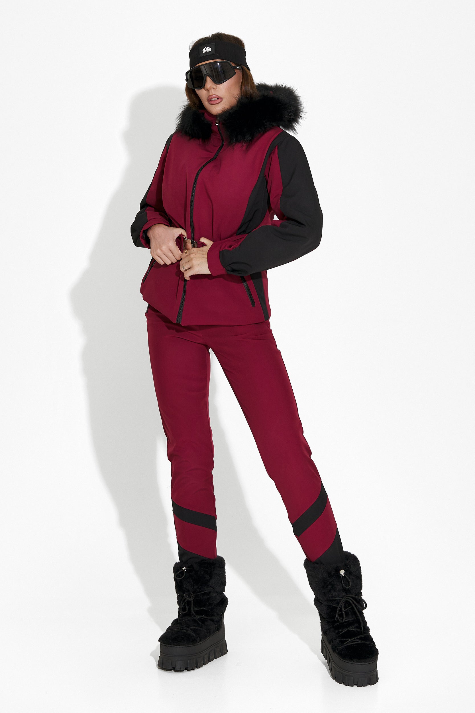 Pantaloni ski dama burgundy Lorya Bogas