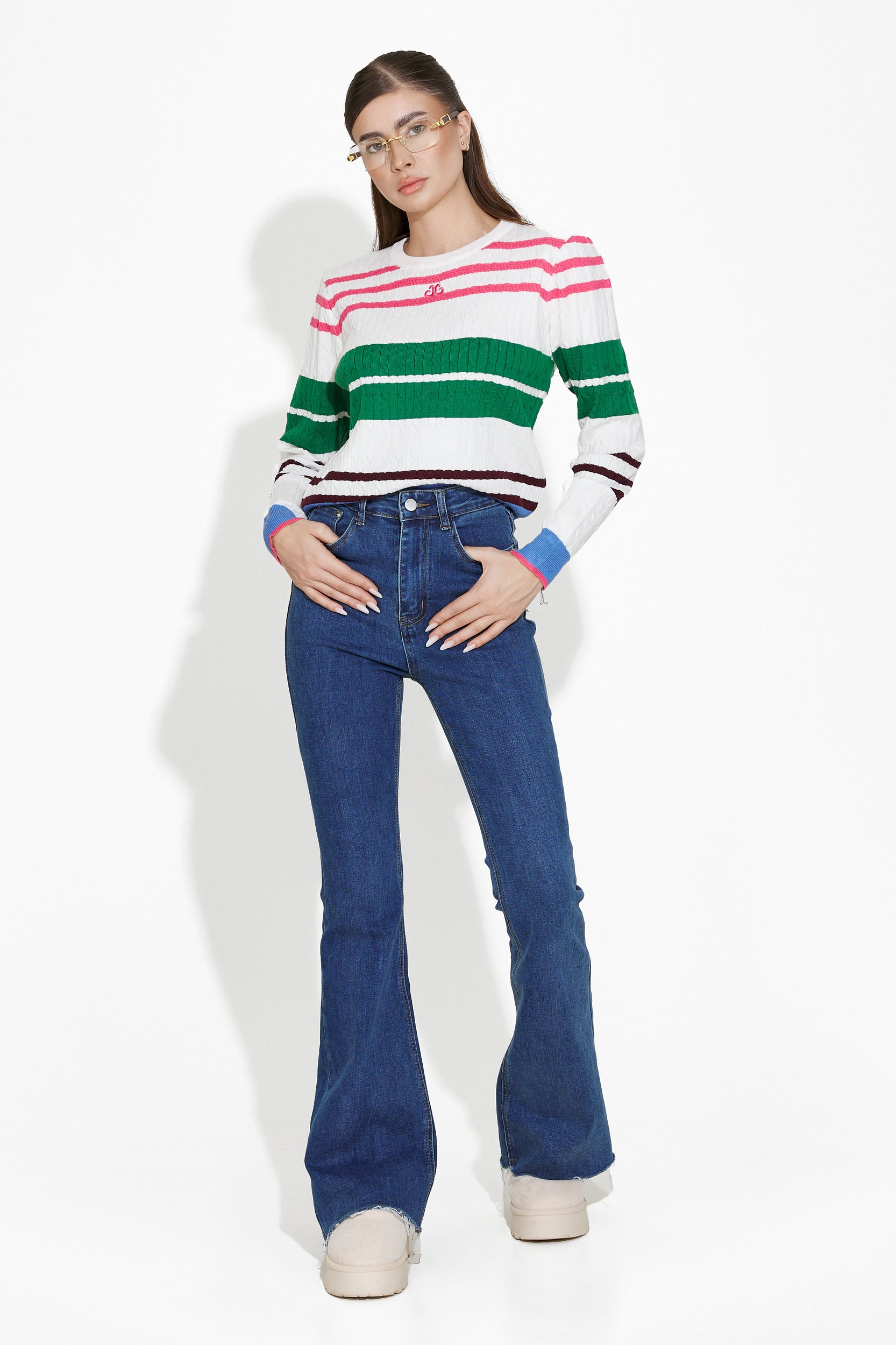 Pulover dama alb Odores Bogas