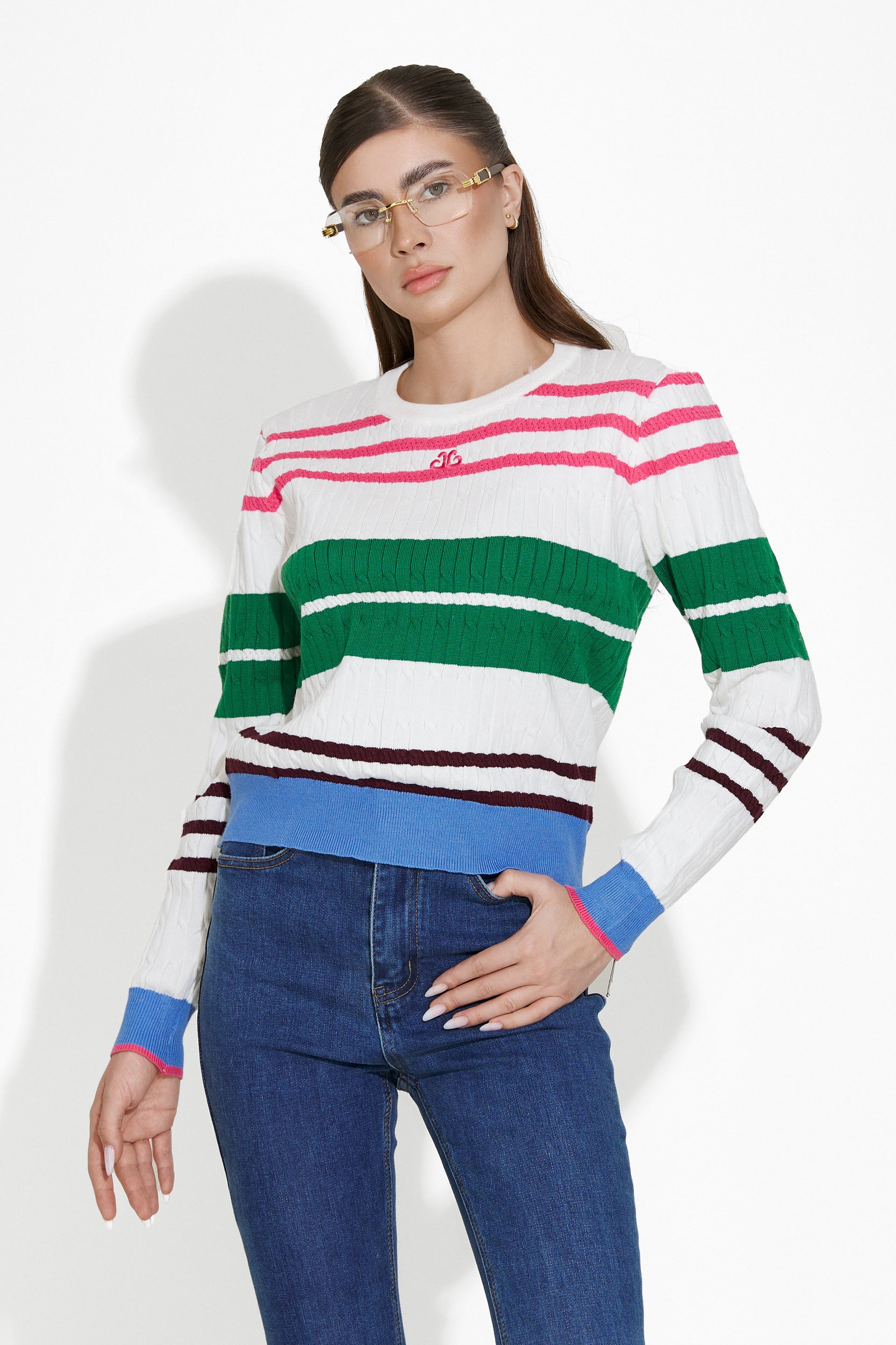 Pulover dama alb Odores Bogas