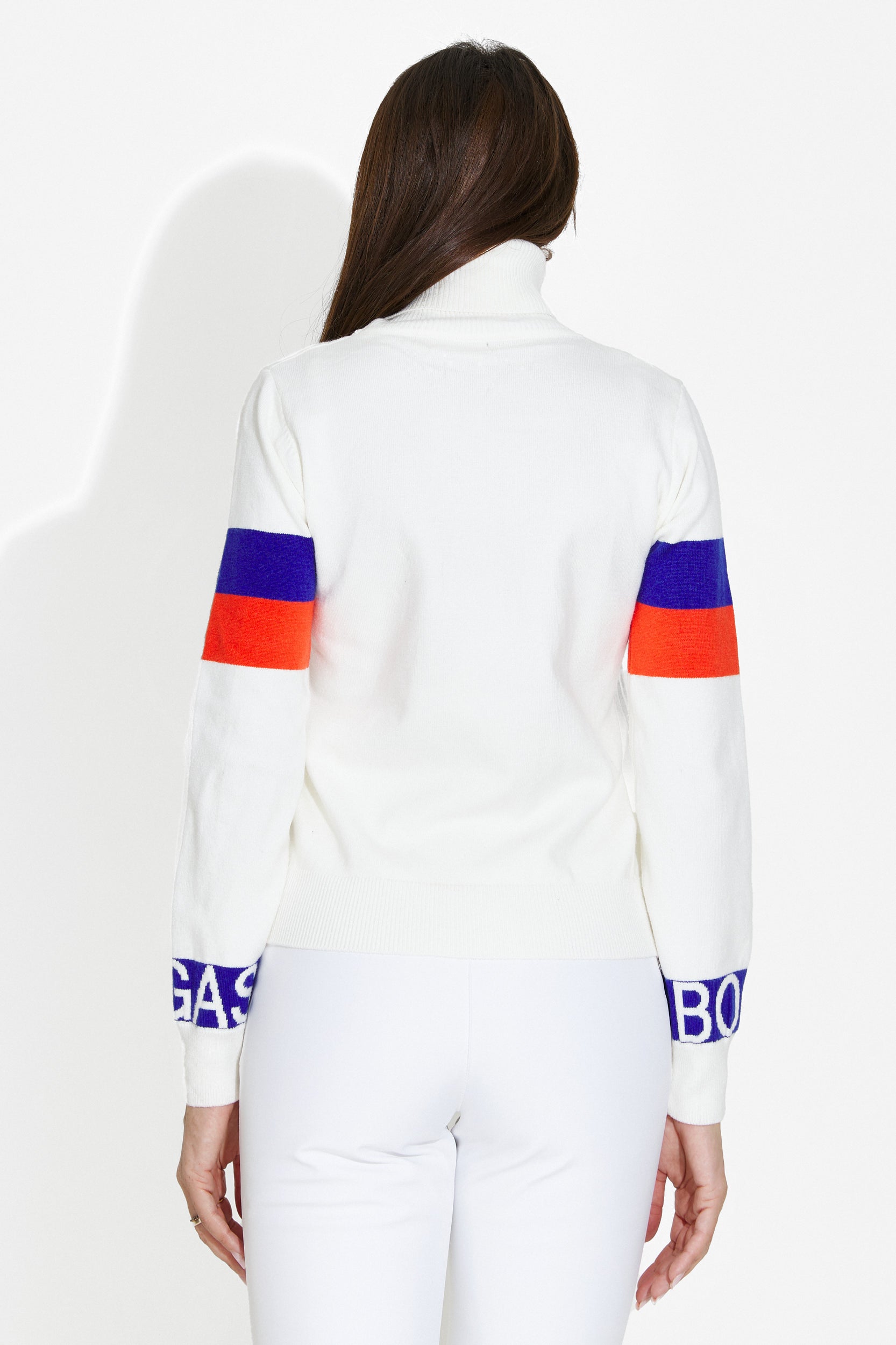 Pulover dama casual alb Geana Bogas