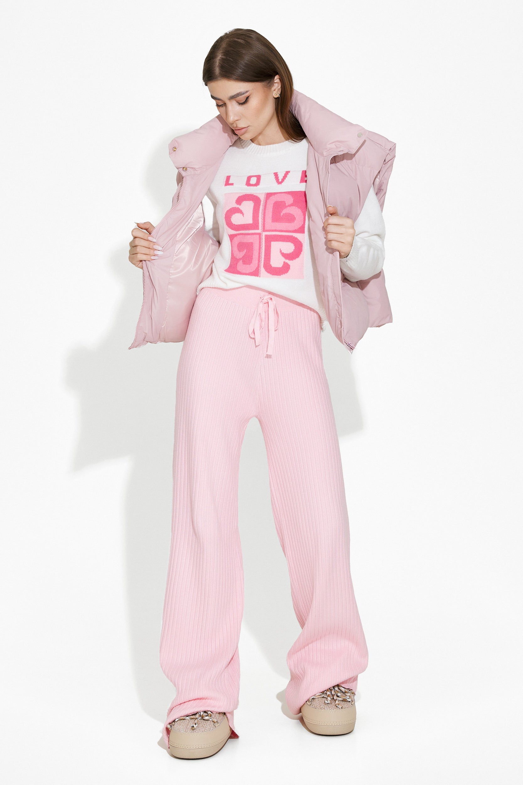 Pulover dama casual alb Vidala Bogas