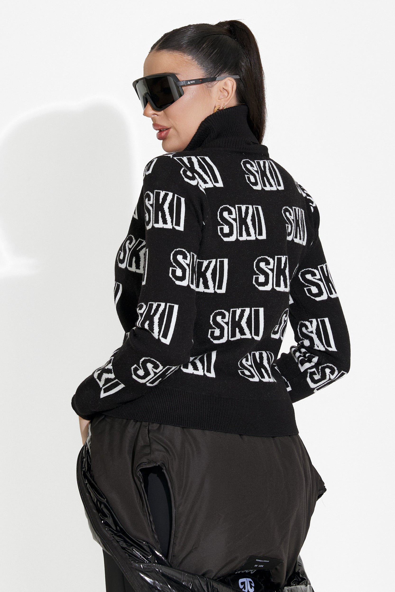 Pulover ski dama negru Caresia Bogas