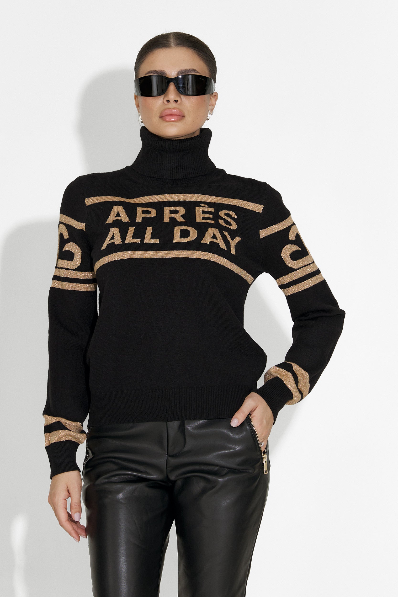 Pulover ski dama negru Jovelia Bogas