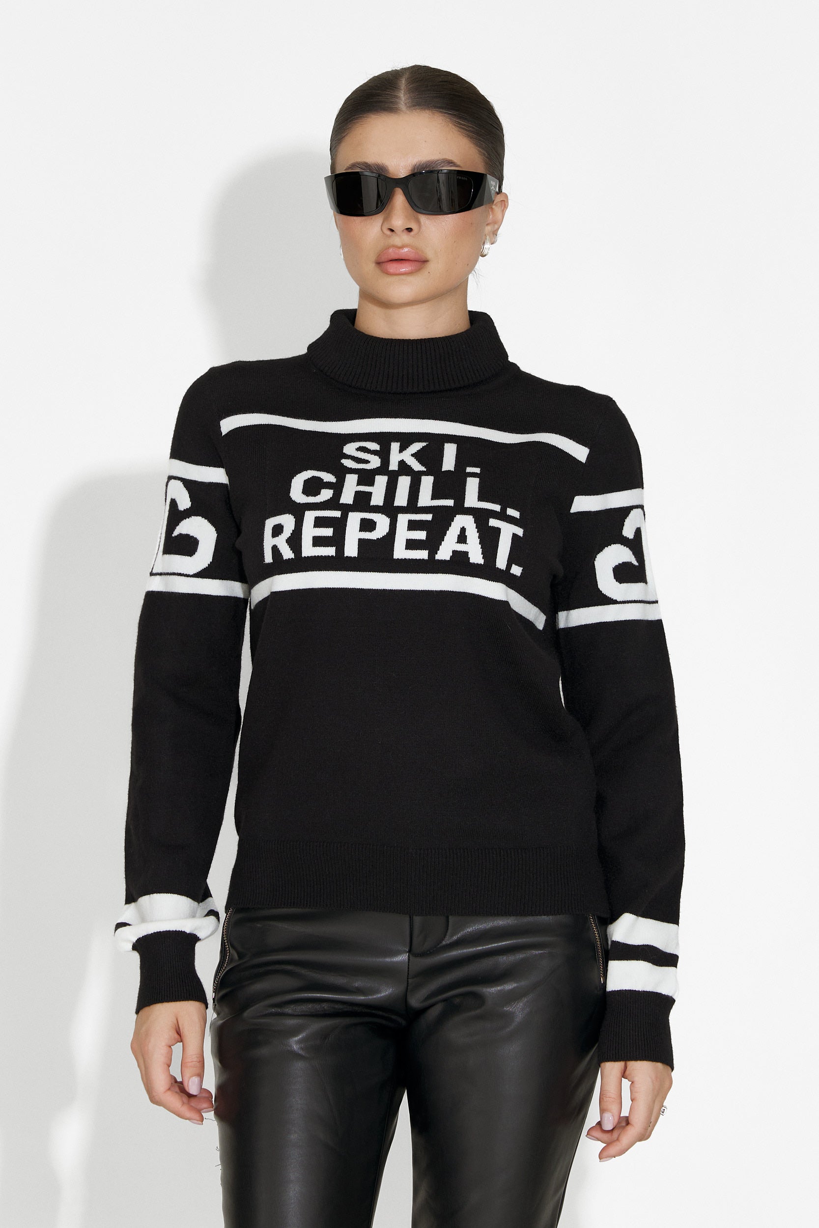 Pulover ski dama negru Lanaki Bogas