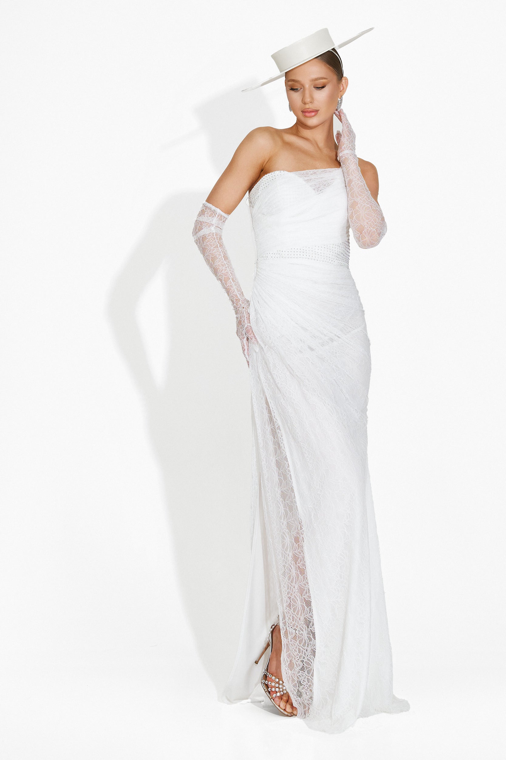 Rochie dama lunga alba Mathylda Bogas