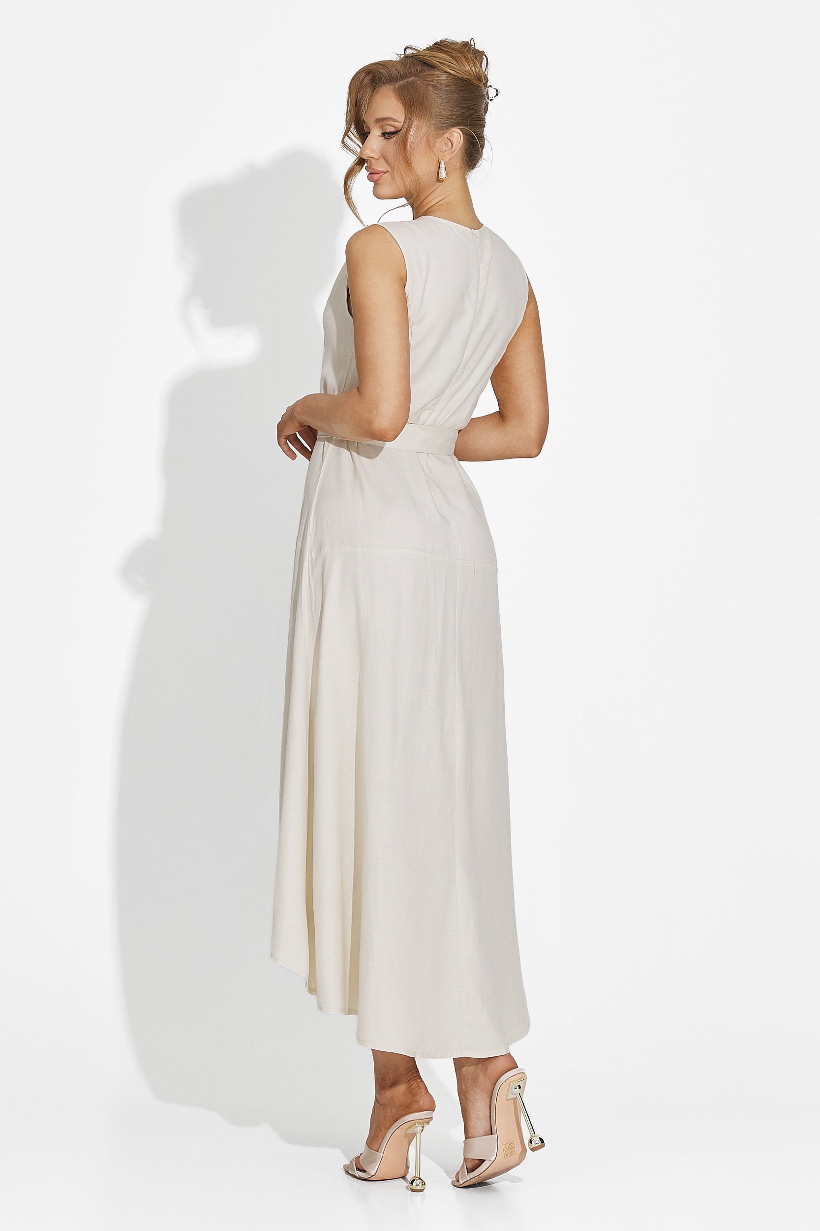 Rochie dama lunga bej Anasty Bogas