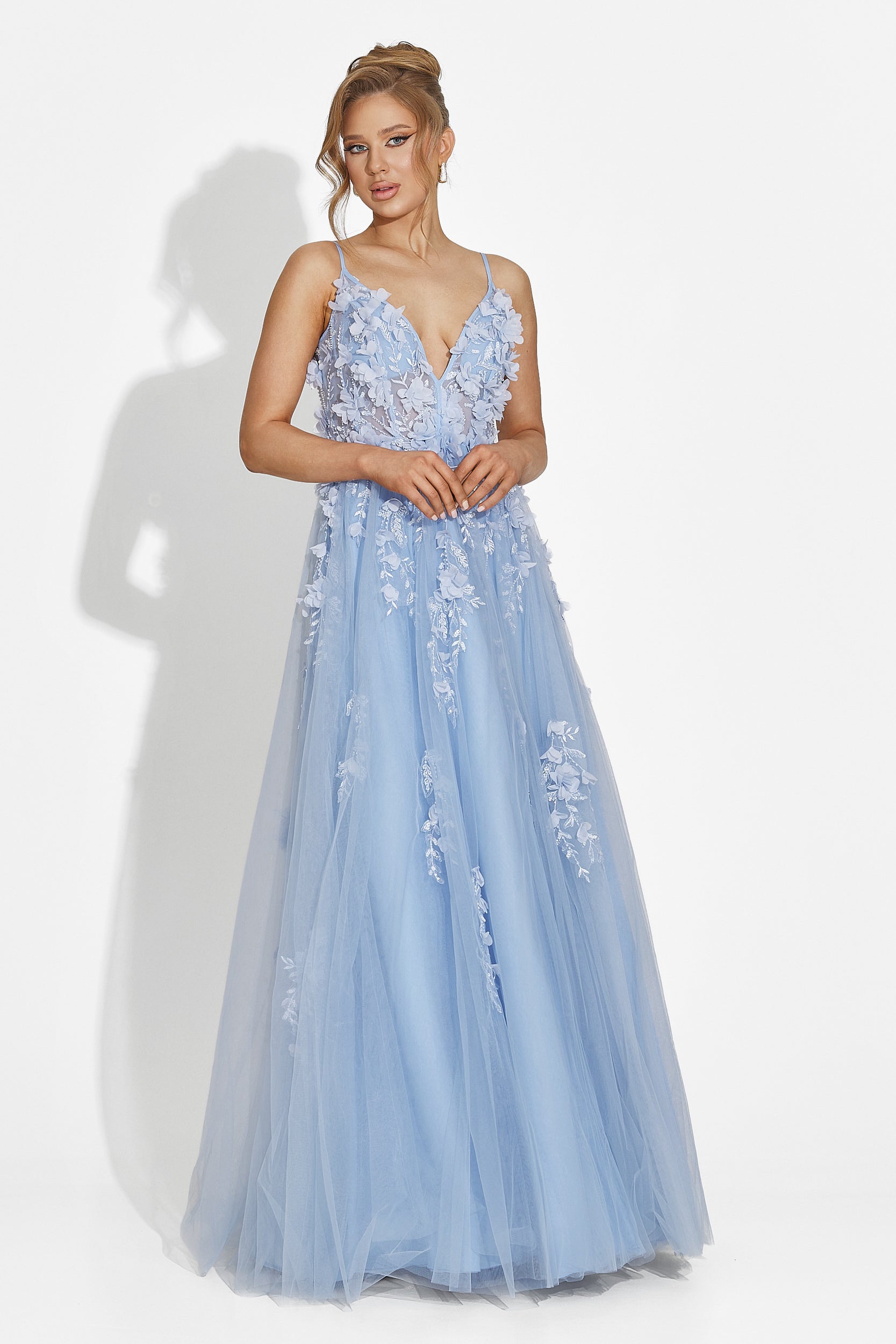 Rochie dama lunga bleu Serina Bogas