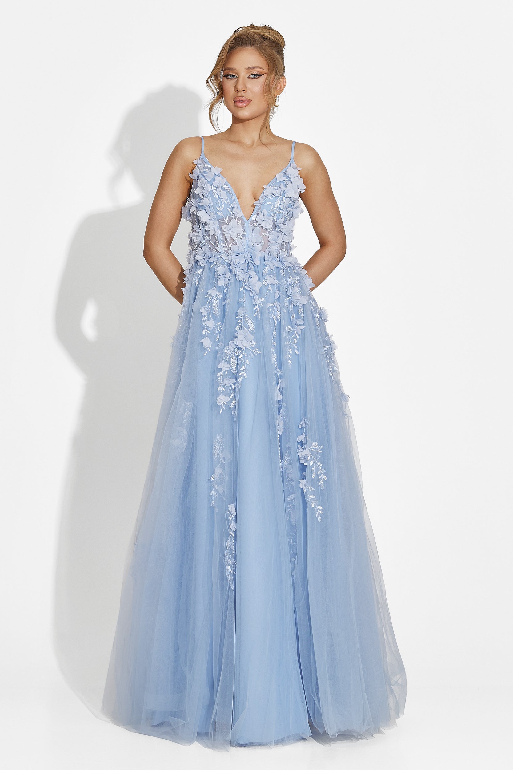 Rochie dama lunga bleu Serina Bogas