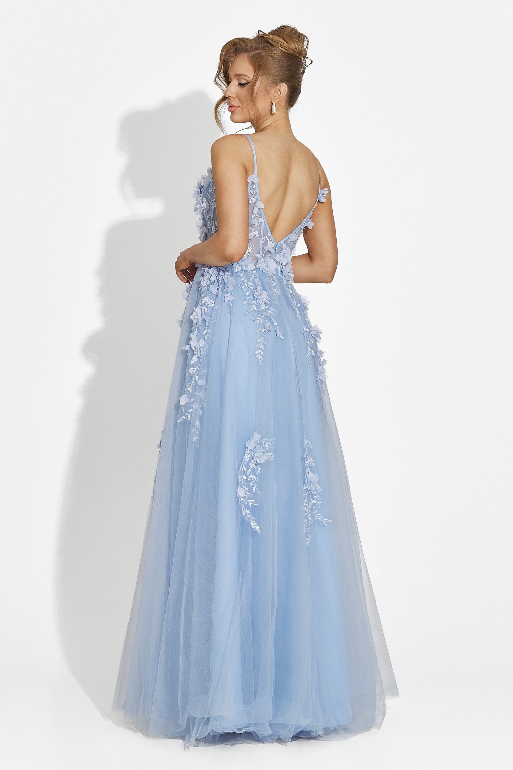 Rochie dama lunga bleu Serina Bogas