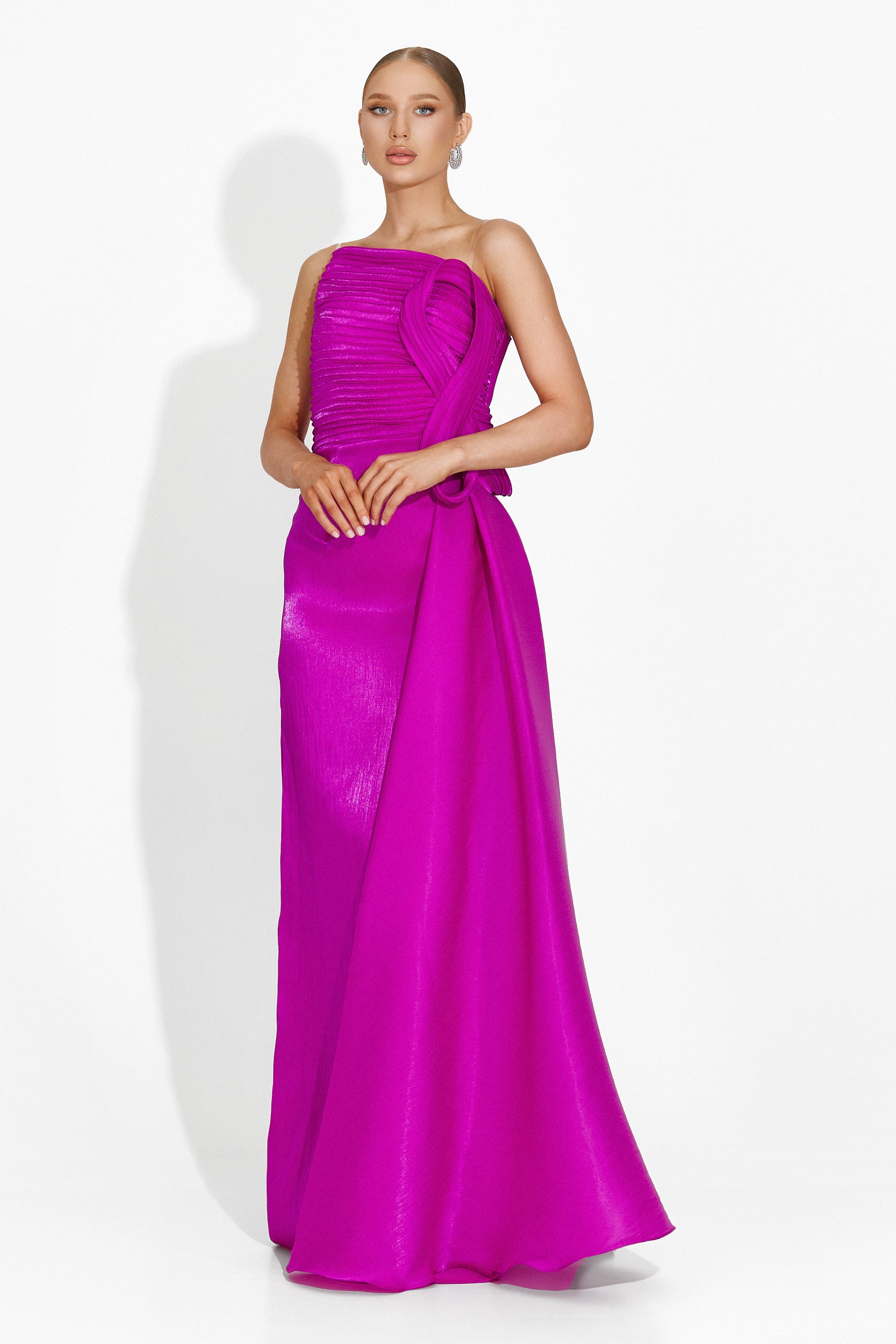 Rochie dama lunga fucsia Jadora Bogas