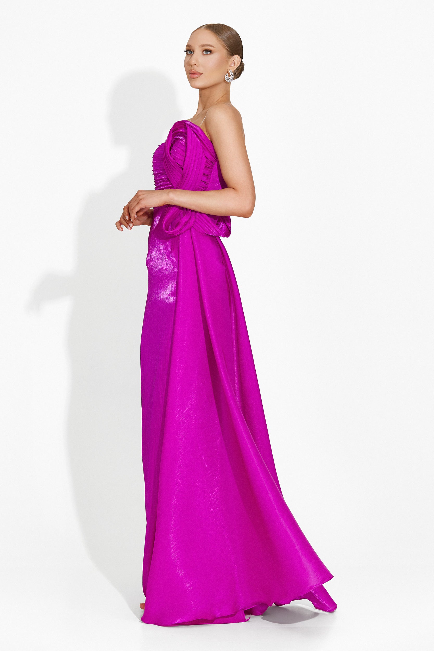 Rochie dama lunga fucsia Jadora Bogas