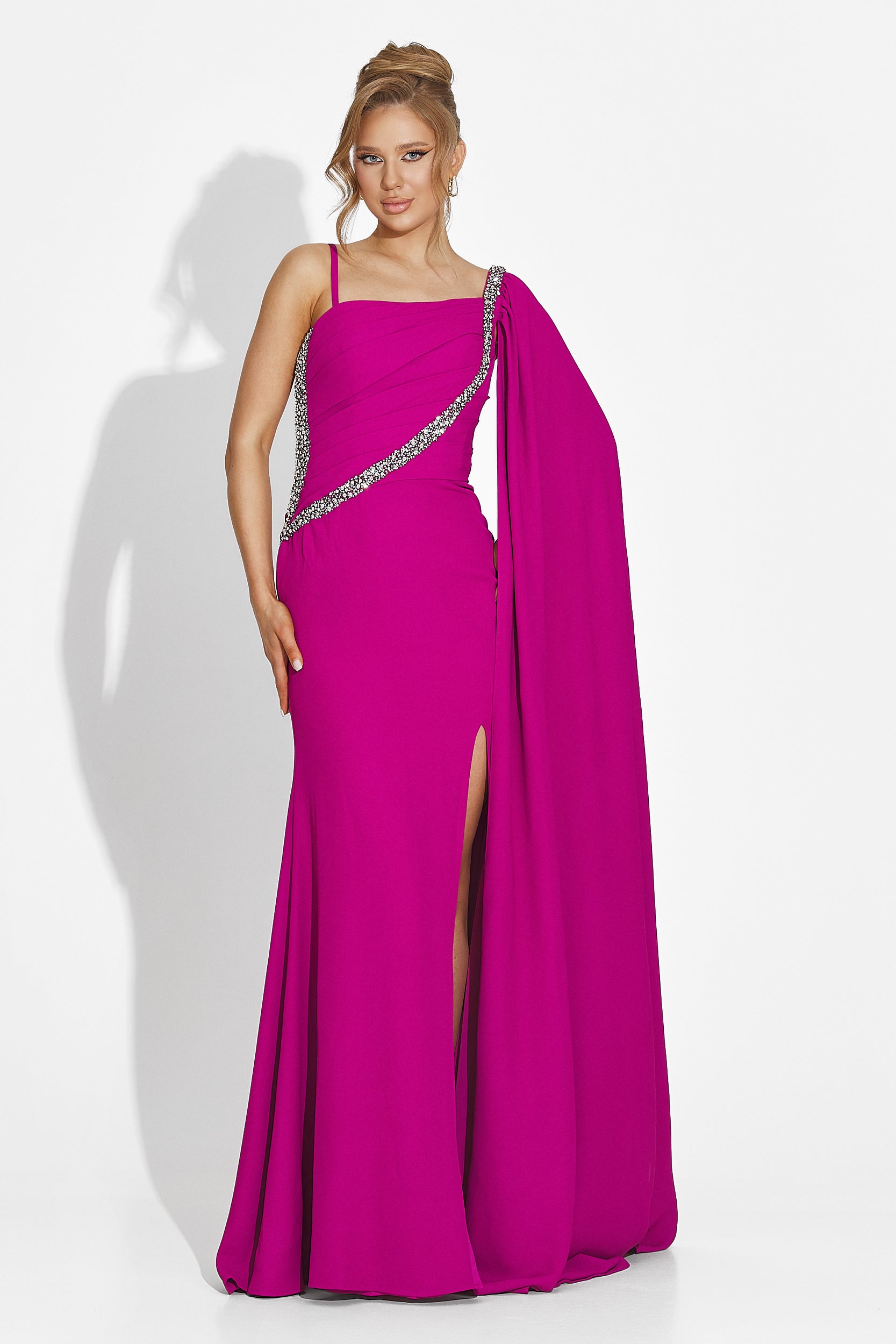 [Resigilat] Rochie dama lunga fucsia Libre Bogas