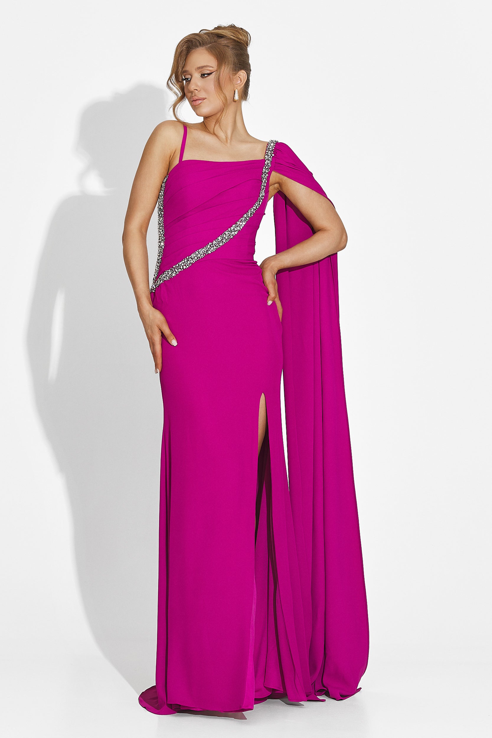 [Resigilat] Rochie dama lunga fucsia Libre Bogas