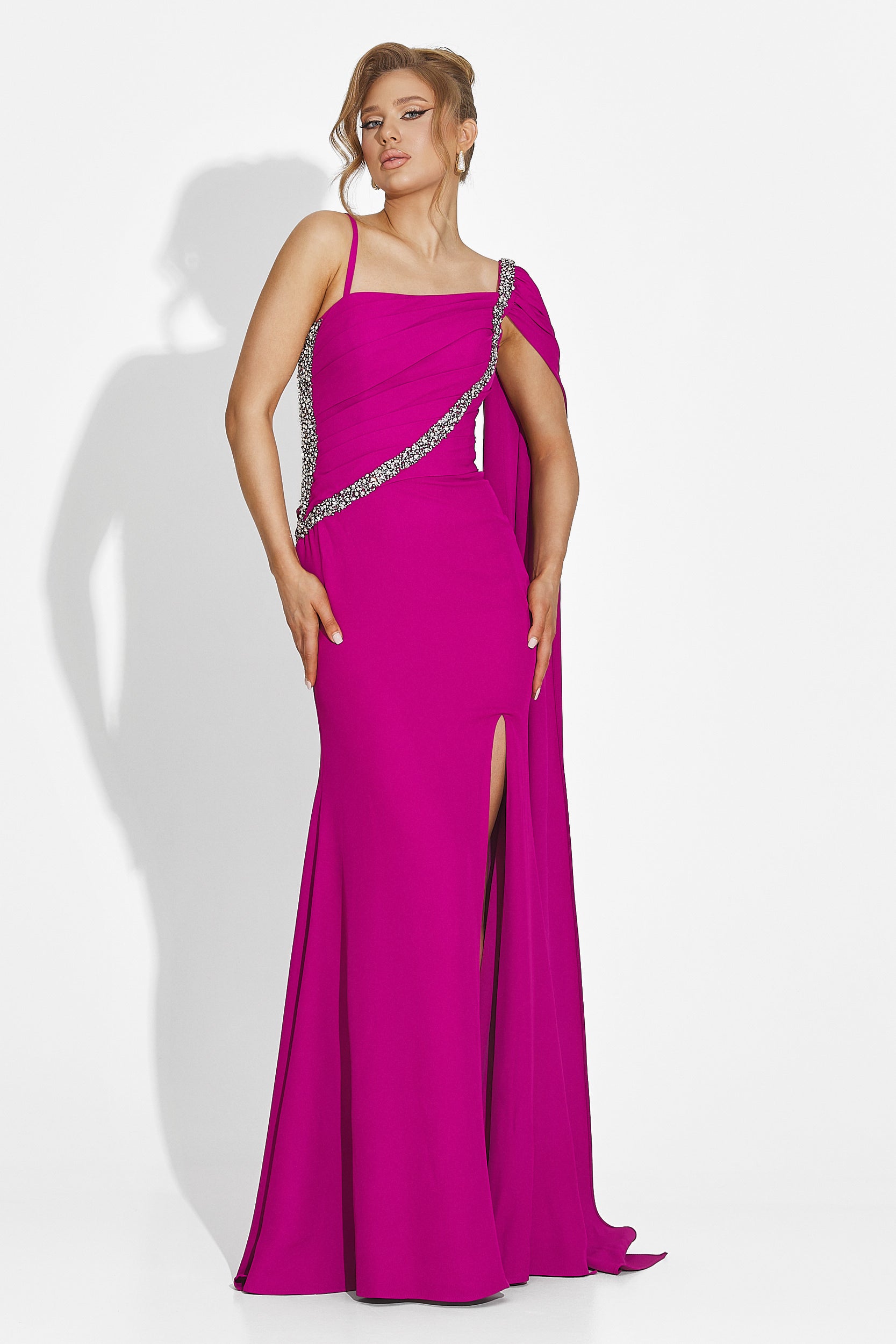 [Resigilat] Rochie dama lunga fucsia Libre Bogas