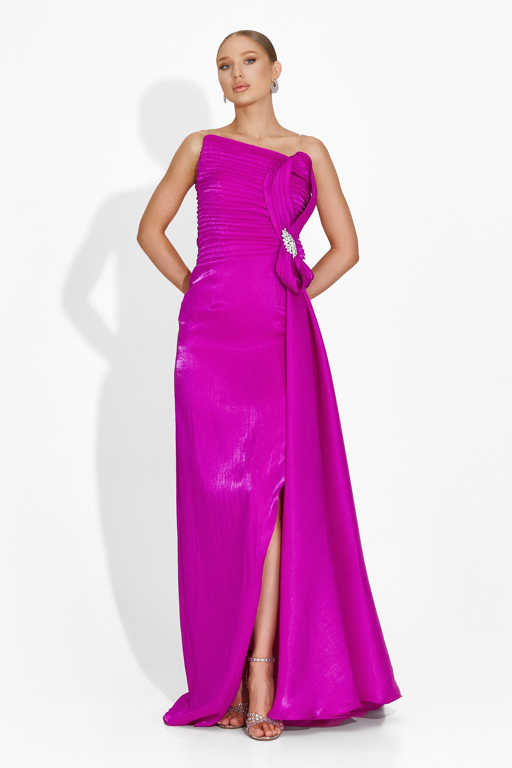 Rochie dama lunga fucsia Verlie Bogas