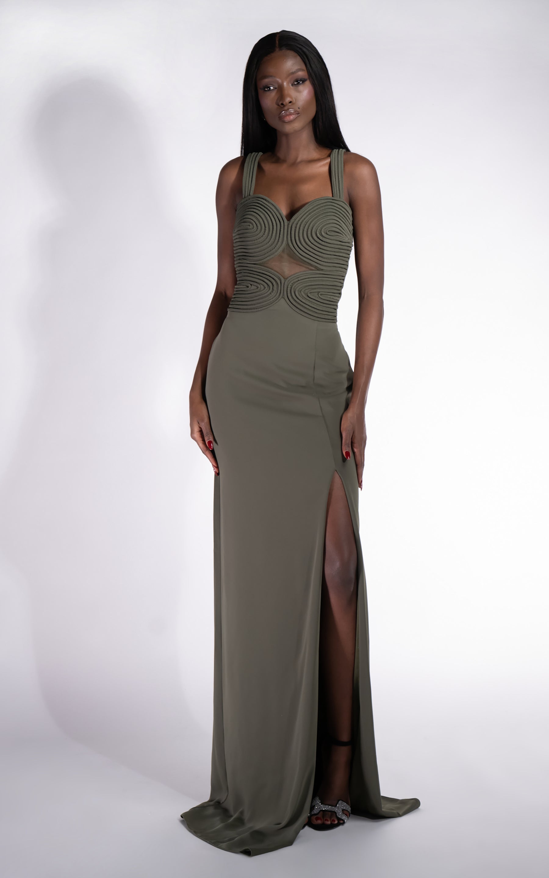 Rochie dama lunga kaki Ingryd Bogas