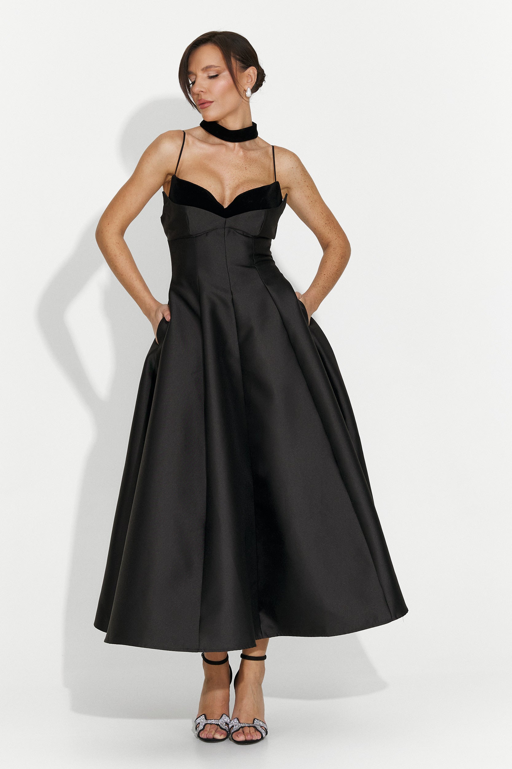 Rochie dama lunga neagra Coriza Bogas