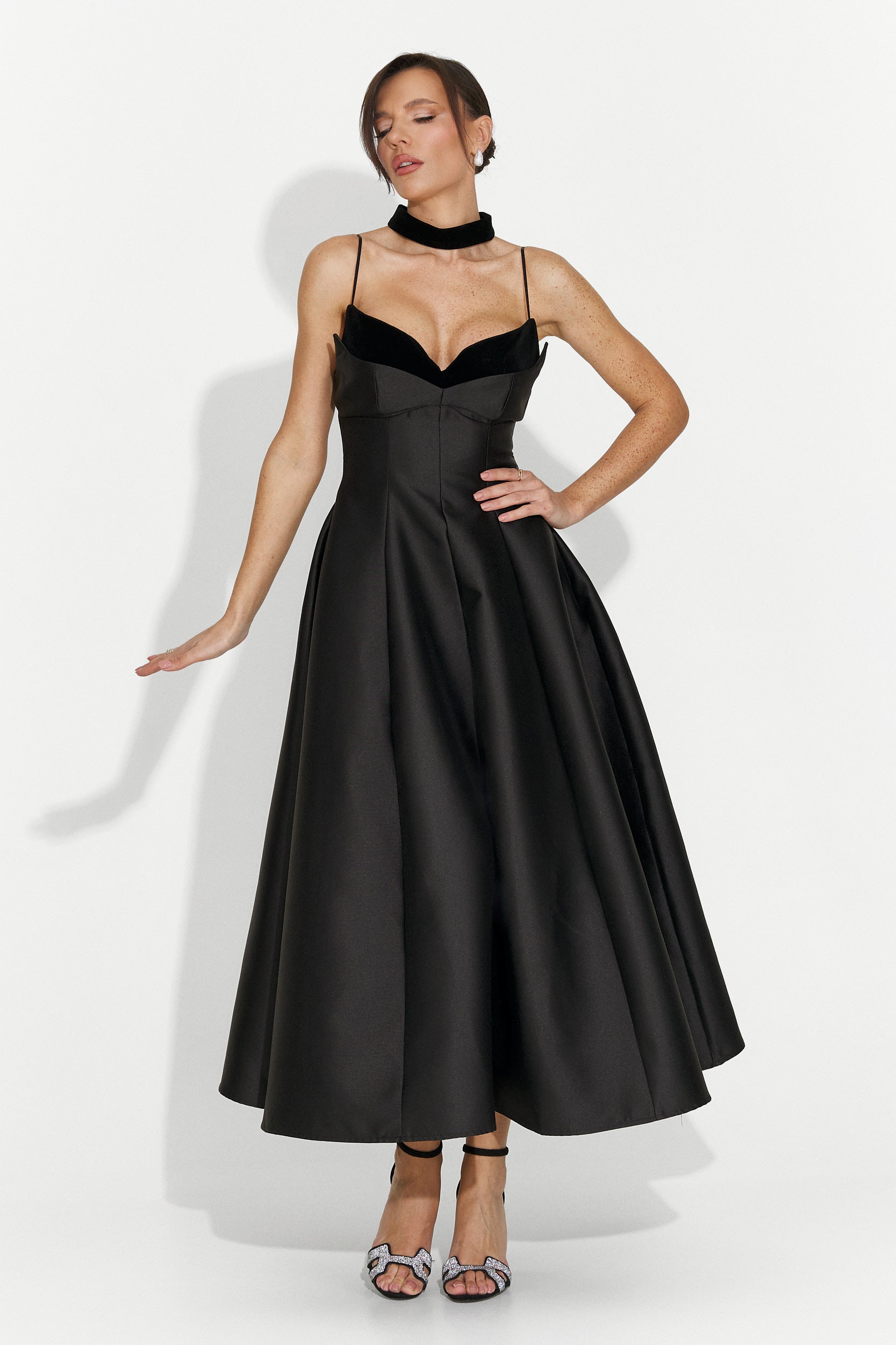 Rochie dama lunga neagra Coriza Bogas