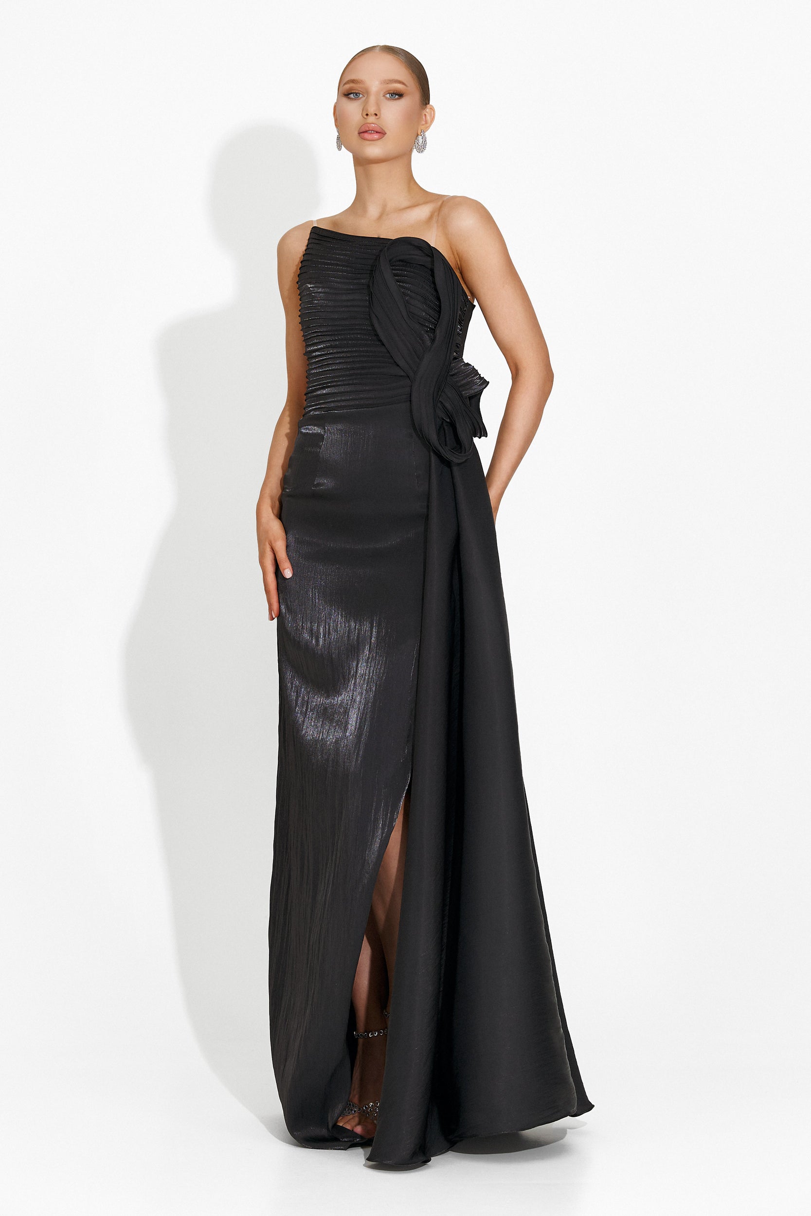 Rochie dama lunga neagra Jadora Bogas