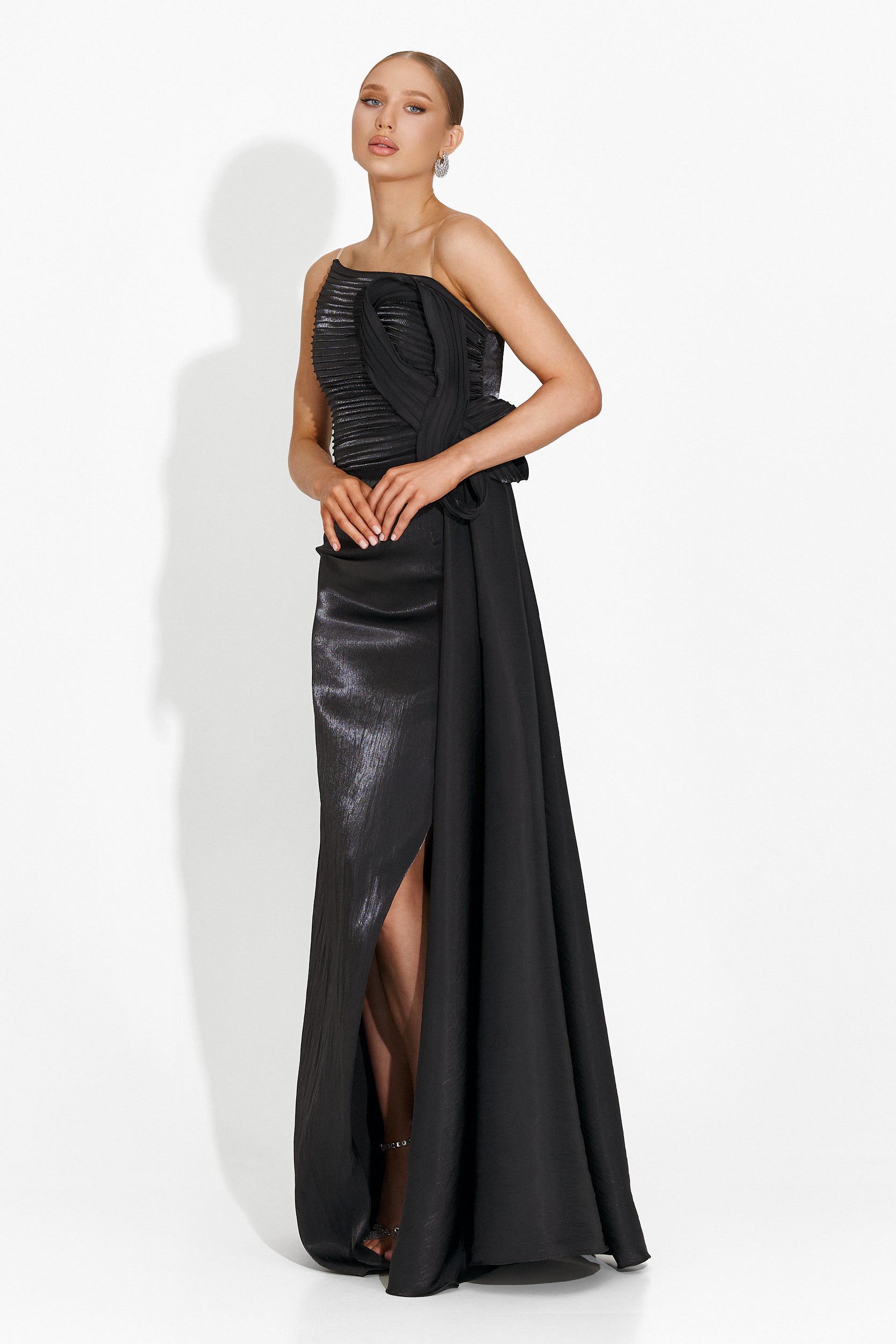 Rochie dama lunga neagra Jadora Bogas