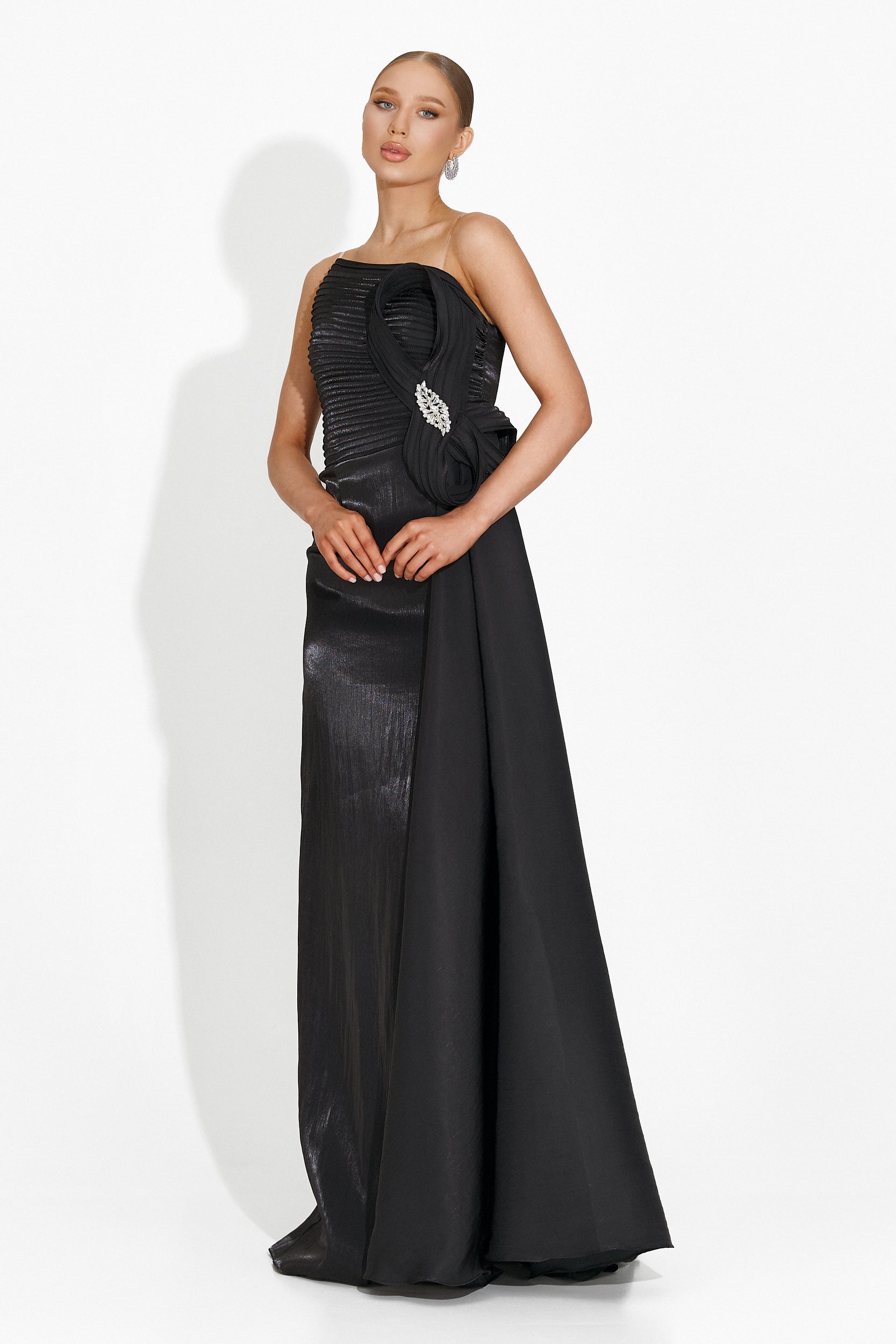 Rochie dama lunga neagra Verlie Bogas