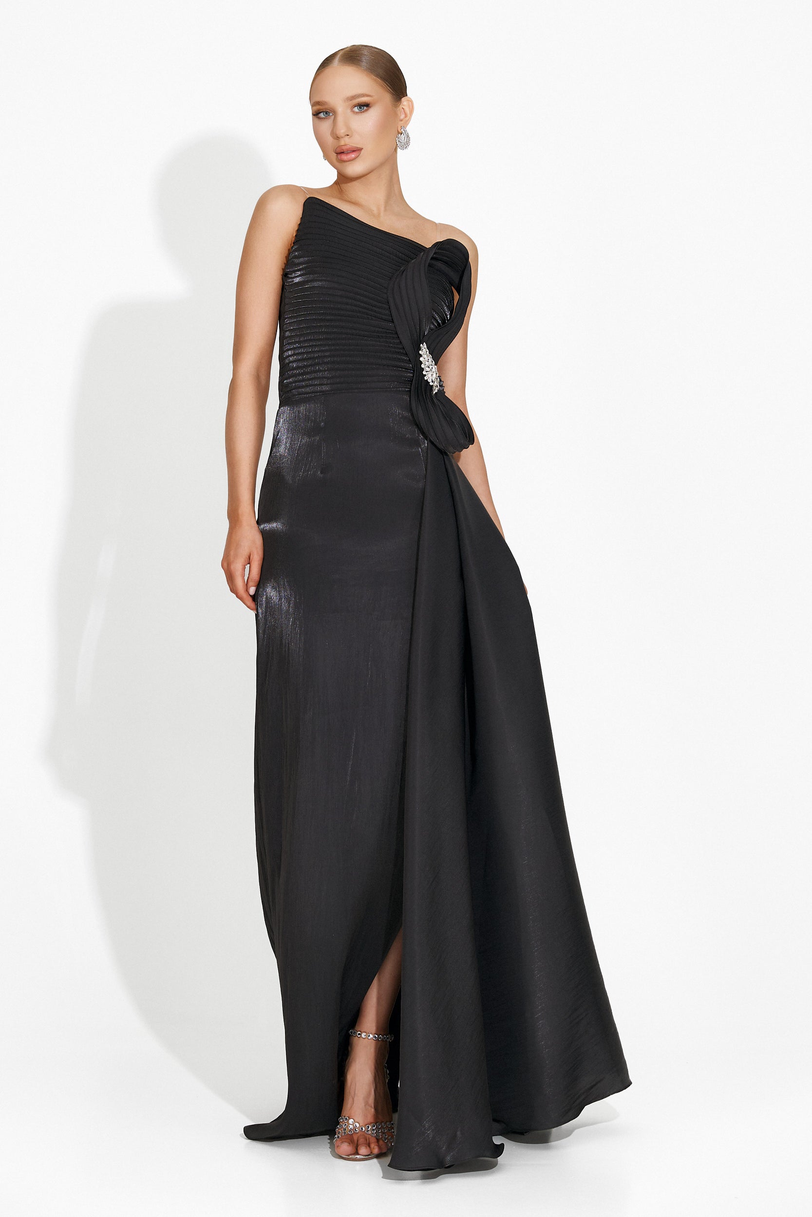 Rochie dama lunga neagra Verlie Bogas