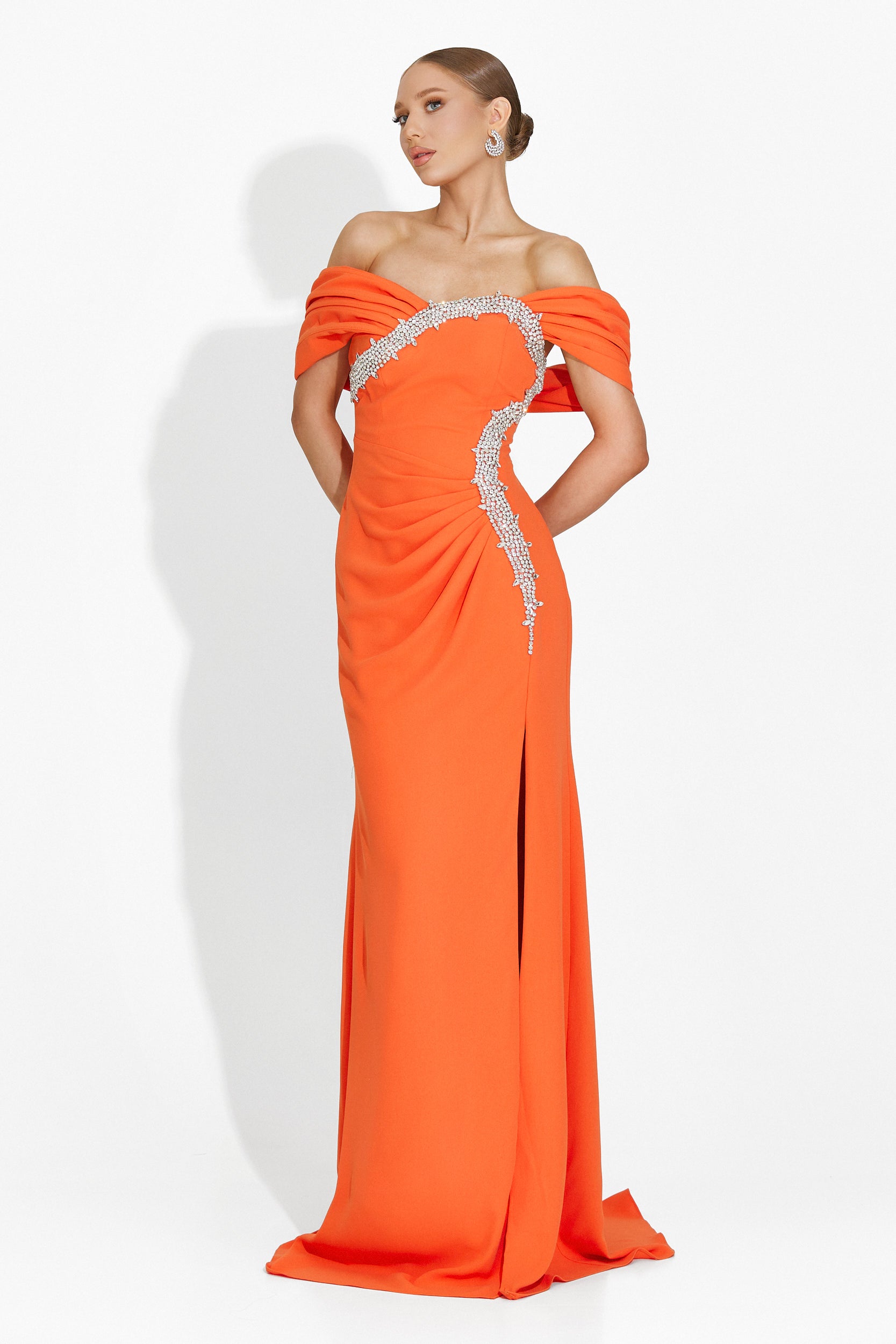 Rochie dama lunga portocaliu Condesa Bogas