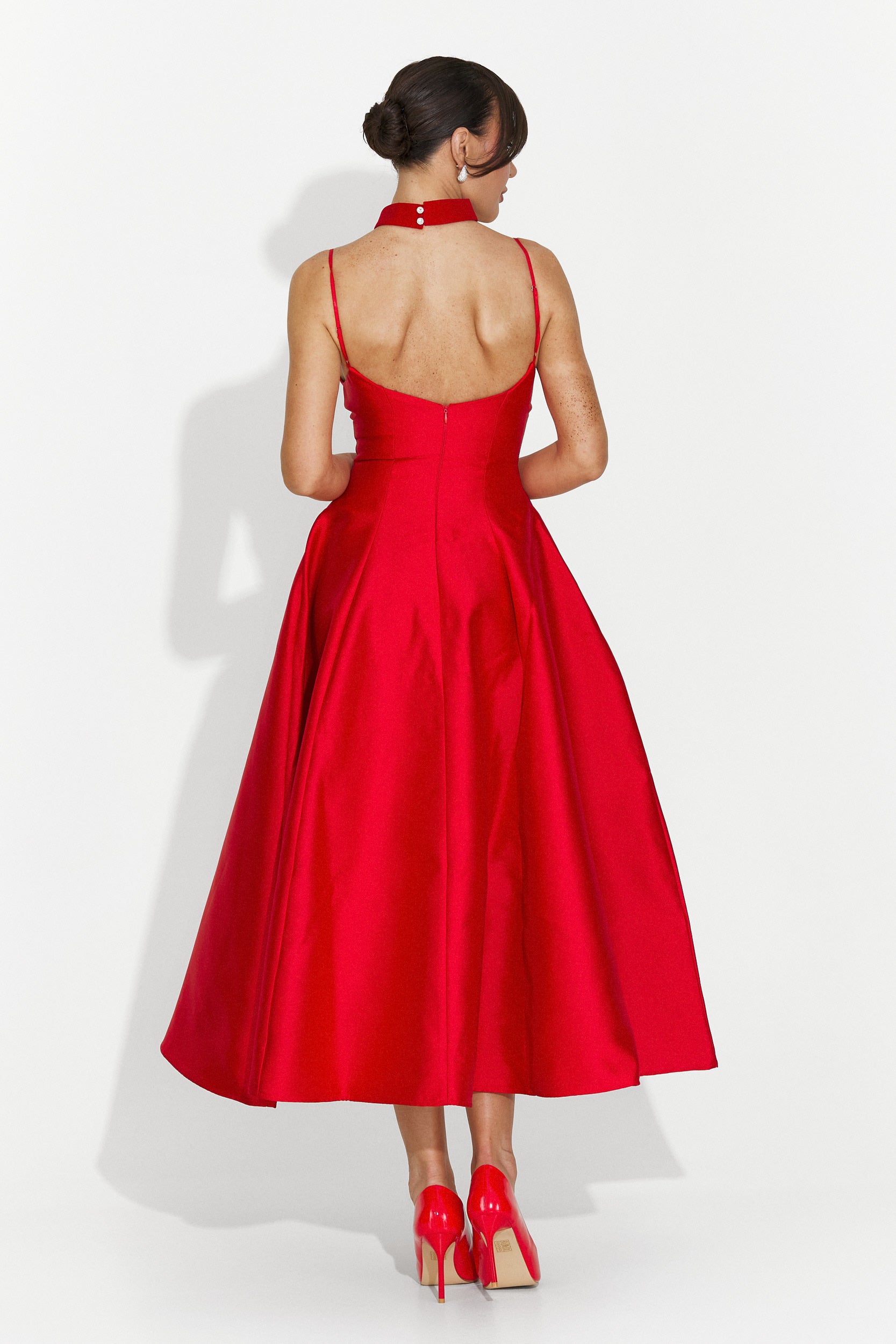 Rochie dama lunga rosie Coriza Bogas