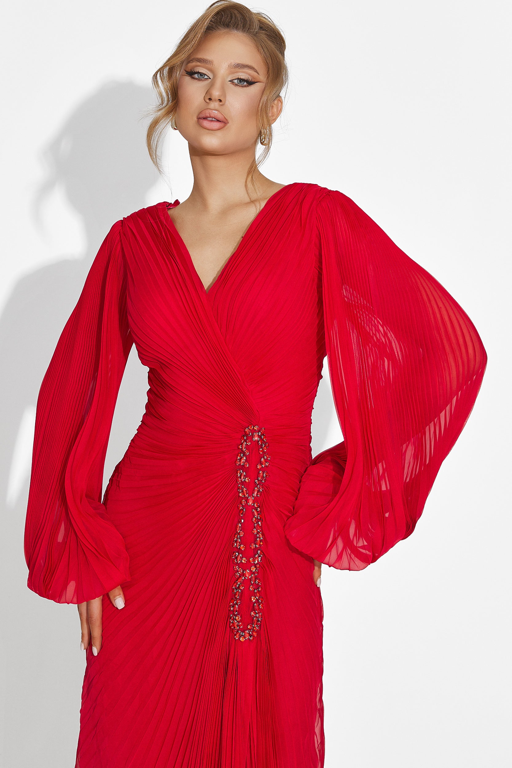 Rochie dama lunga rosie Linares Bogas