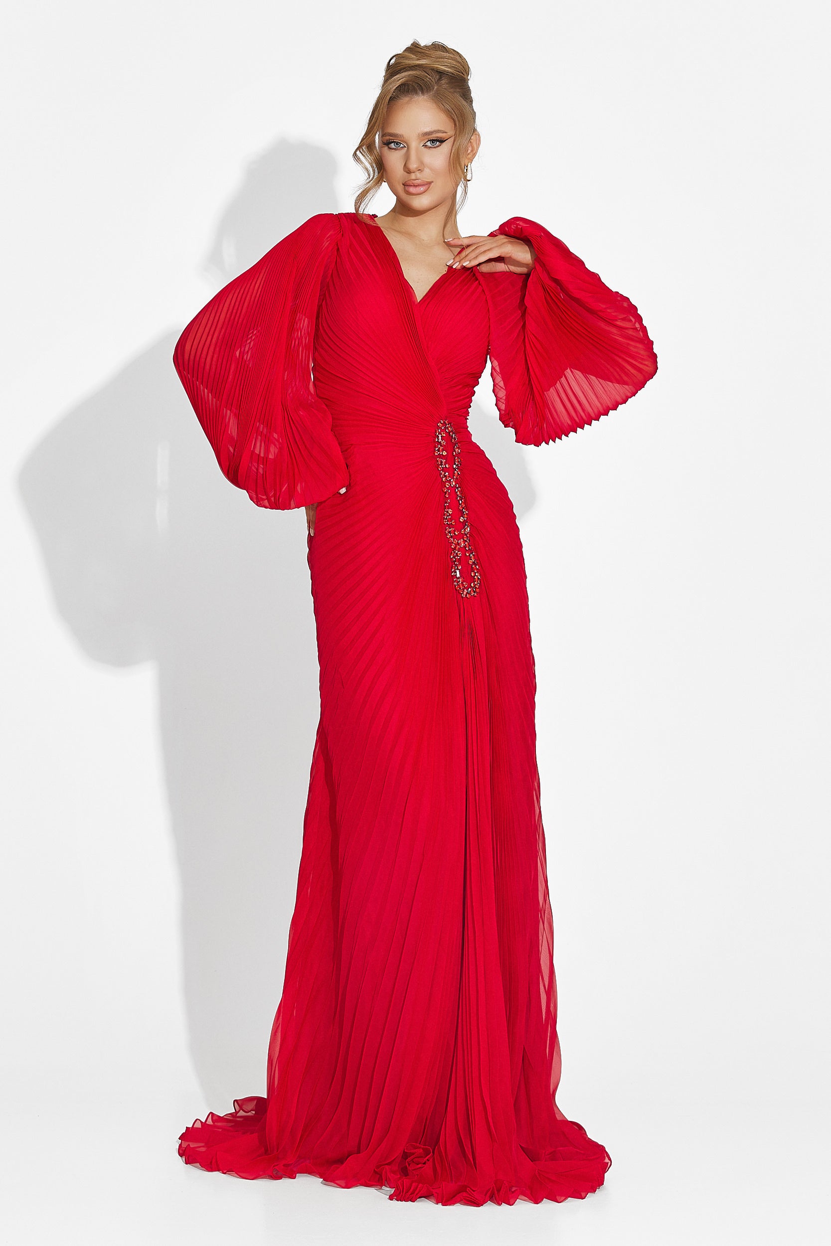 Rochie dama lunga rosie Linares Bogas