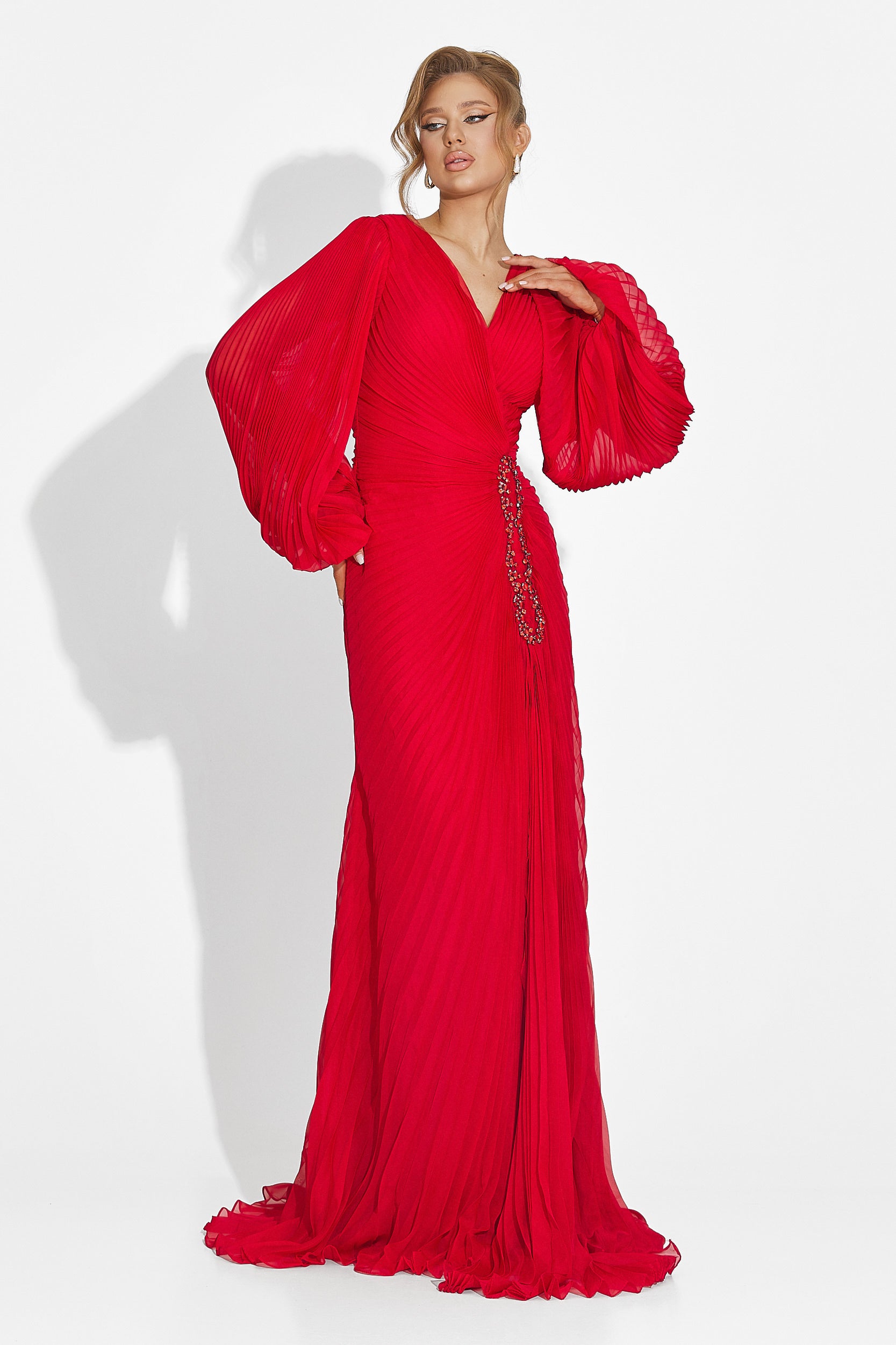 Rochie dama lunga rosie Linares Bogas