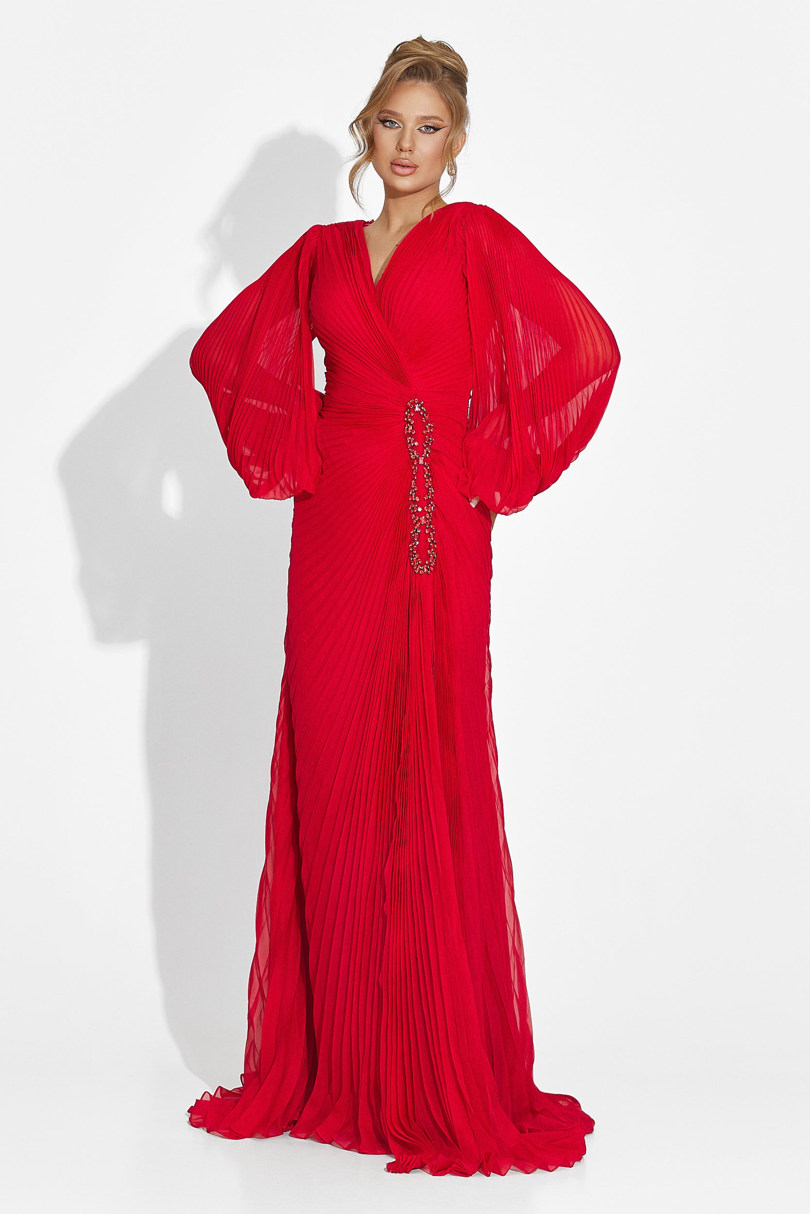 Rochie dama lunga rosie Linares Bogas