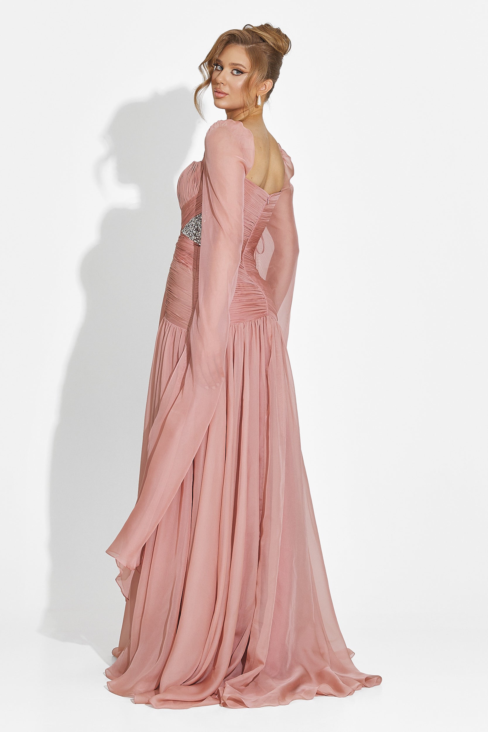 [Resigilat] Rochie dama lunga roz Wilya Bogas