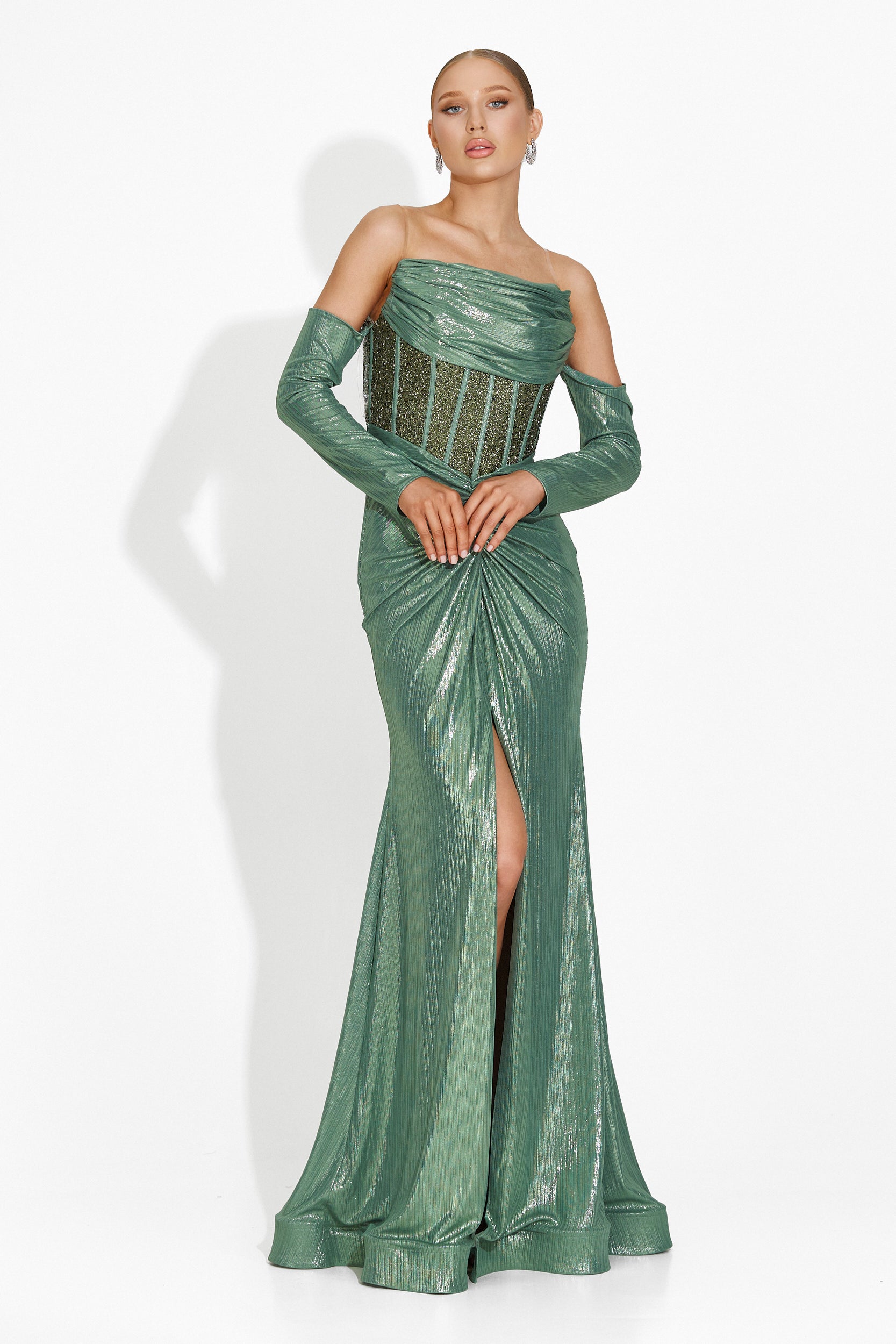 Rochie dama lunga verde Fredricka Bogas