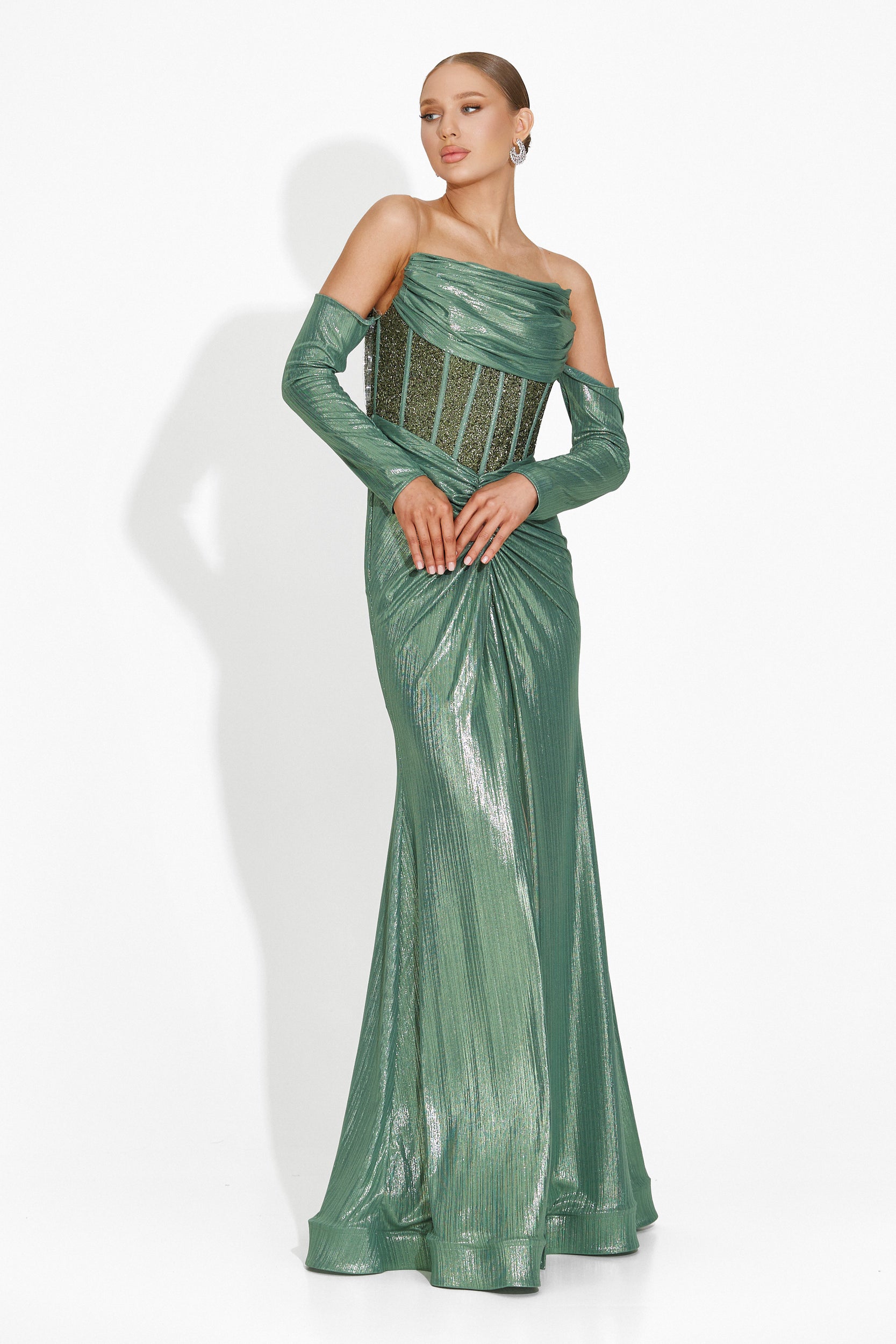 Rochie dama lunga verde Fredricka Bogas