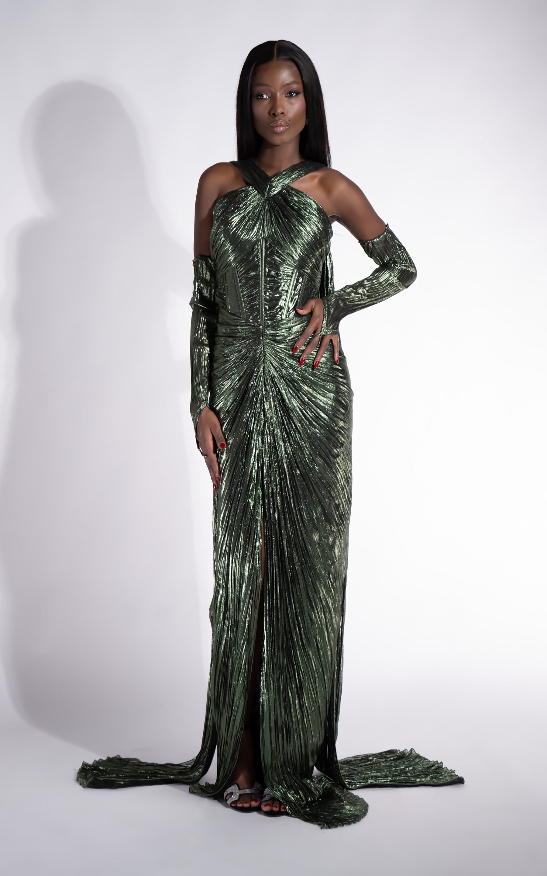 Rochie dama lunga verde Karlyana Bogas