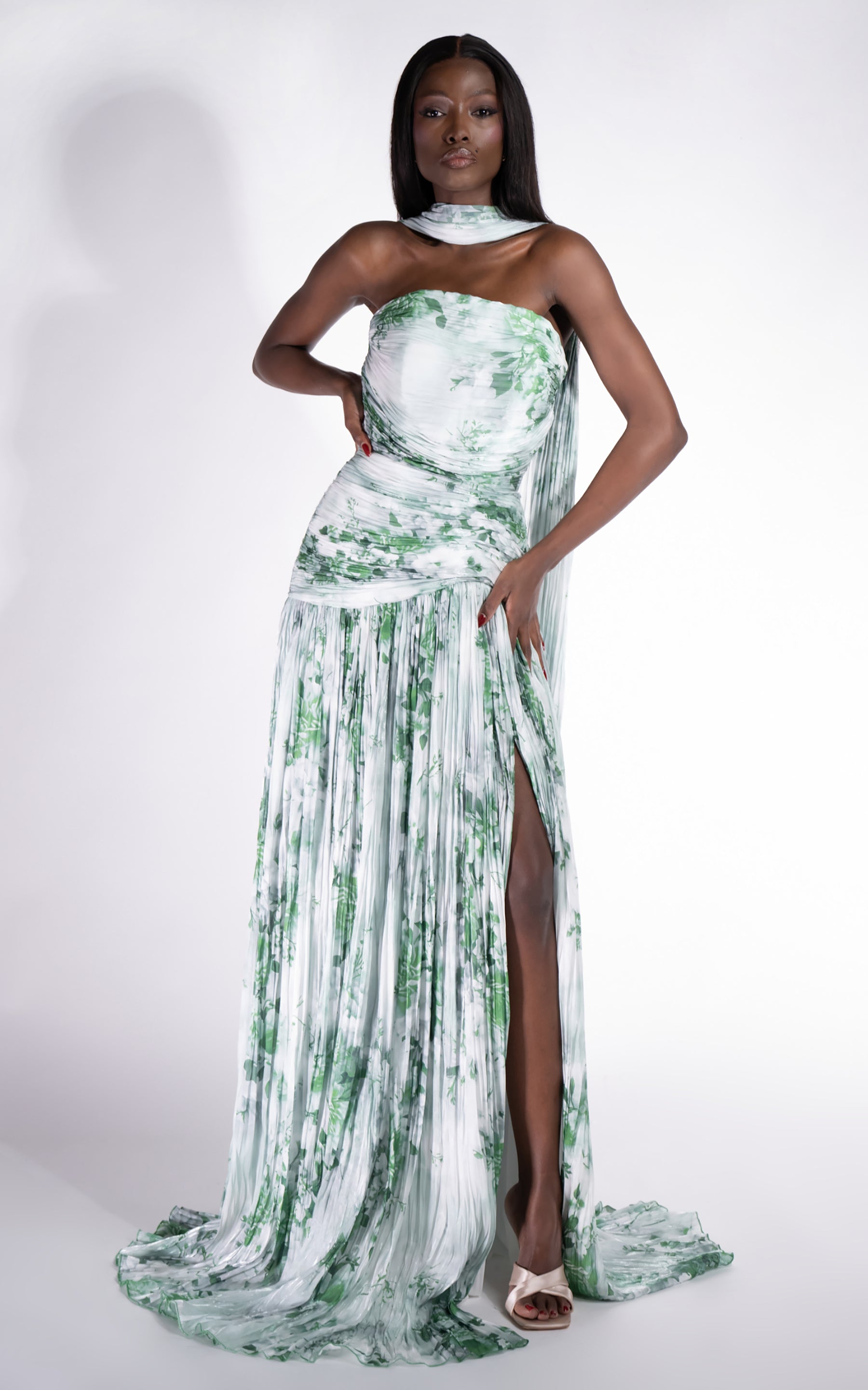 Rochie dama lunga verde Layne Bogas