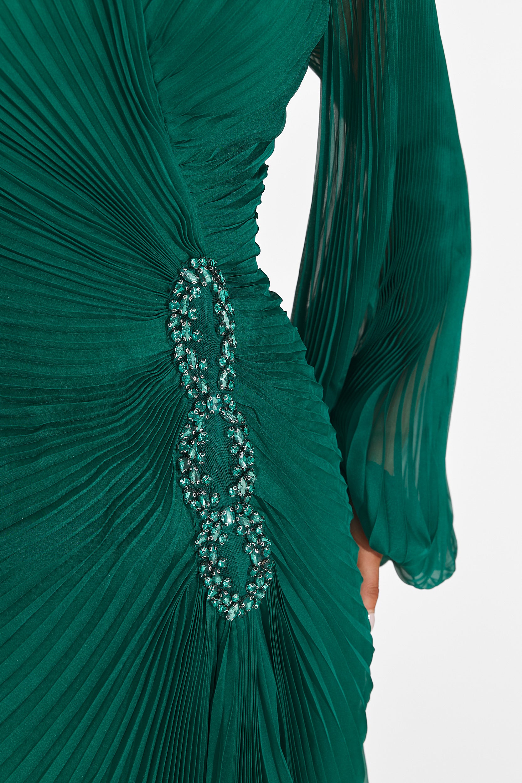 [Resigilat] Rochie dama lunga verde Linares Bogas