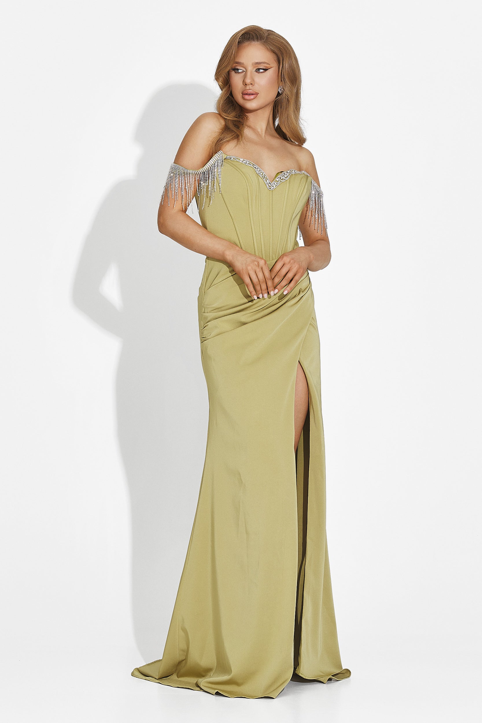 Rochie dama lunga verde Phylis Bogas
