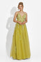 Rochie dama lunga verde Serina Bogas