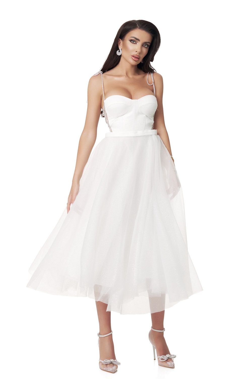 [Resigilat] Rochie dama medie alba Yuriko Bogas